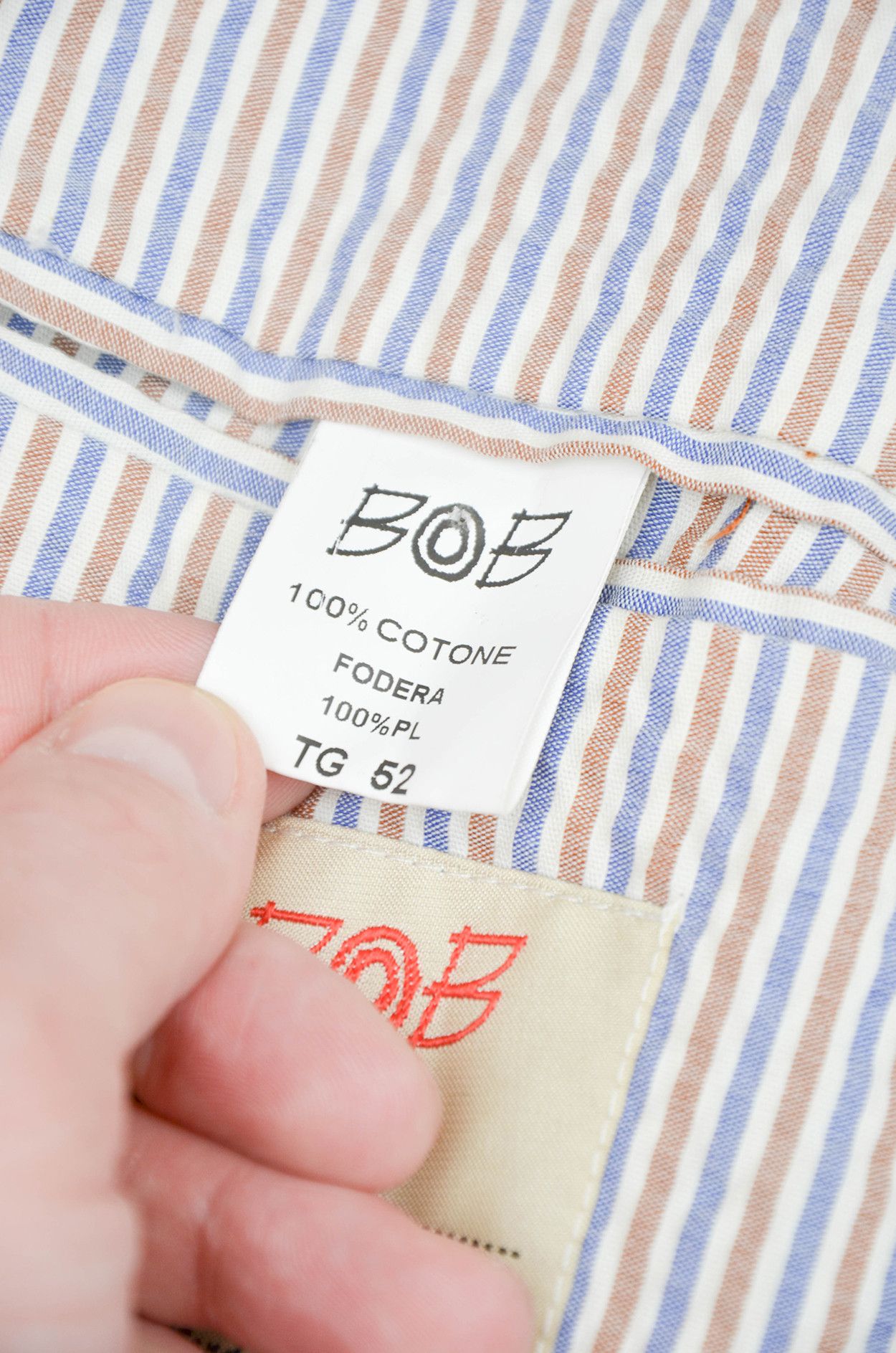 Other BOB Handmade Striped Summer Suit – Size 52 Size 52R - 13 Thumbnail