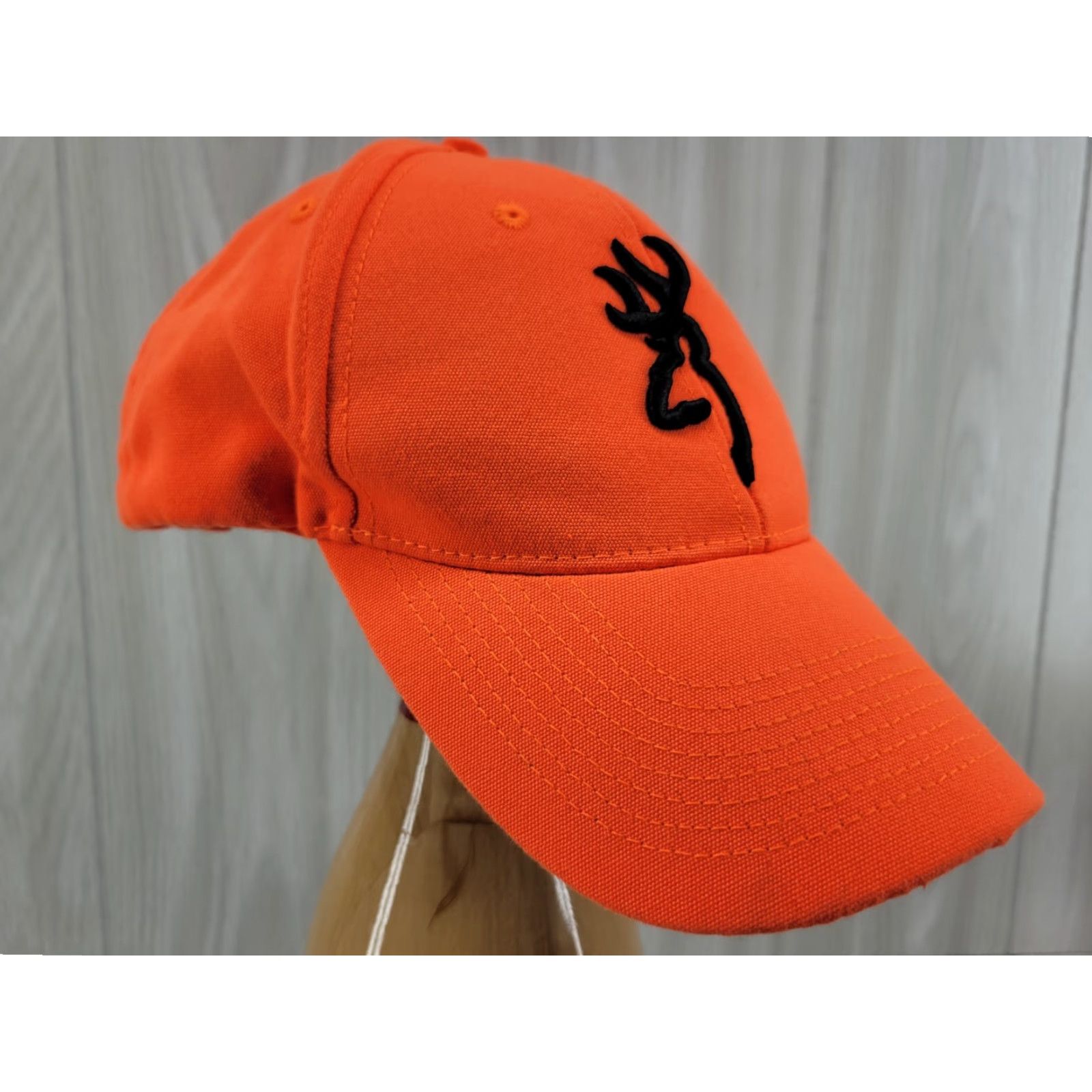 Vintage Browning Blaze Orange Hat w/ Black 3-D Embroidered Logo Adjustable Baseball Cap Unisex Adults One Size Orange Hunting Classic Style Mens/Womens Size 44L - 5 Thumbnail