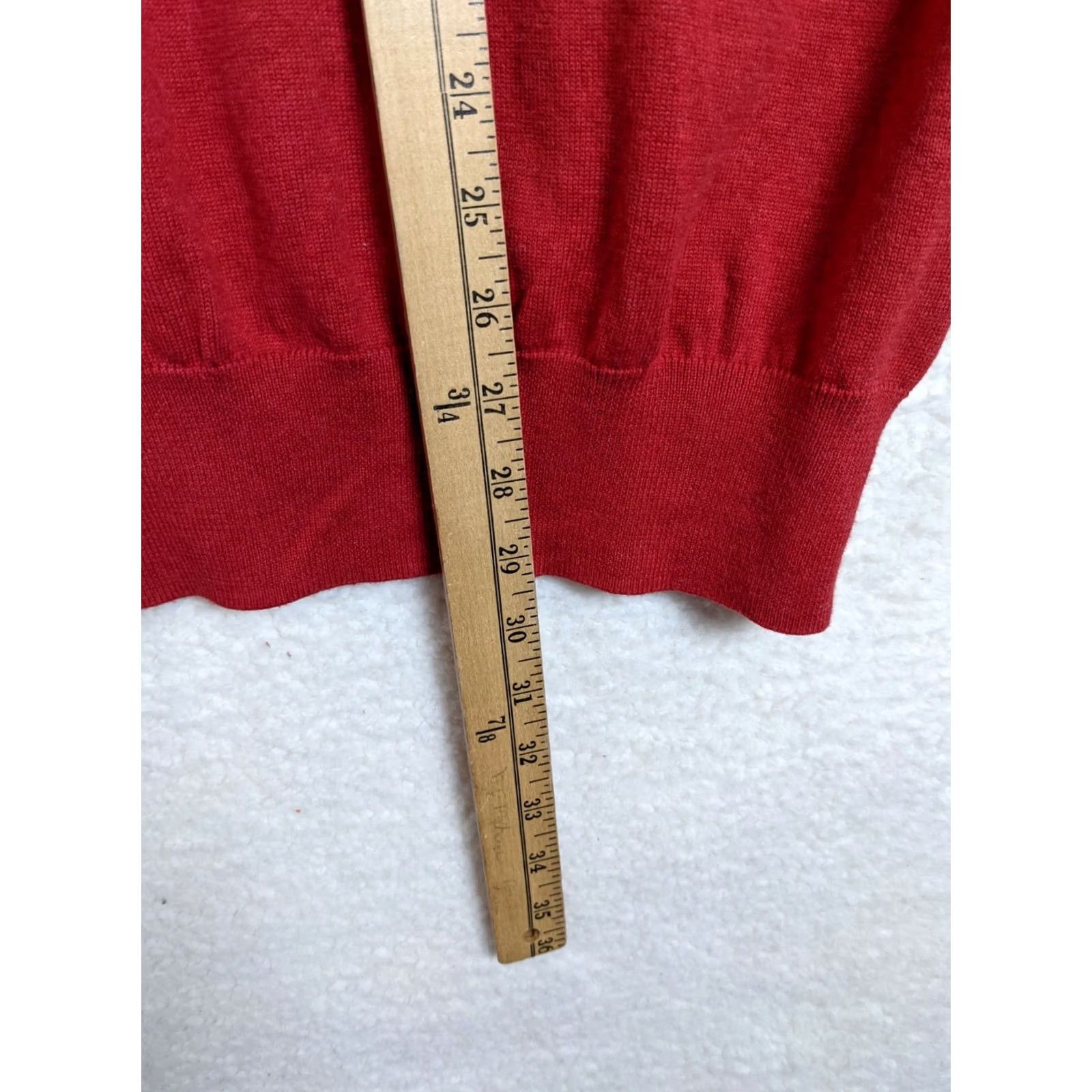 Brooks Brothers Brooks Brothers SUPIMA COTTON Crew Neck Mens Slim V-Neck Sweater XL Red Size US XL / EU 56 / 4 - 3 Thumbnail