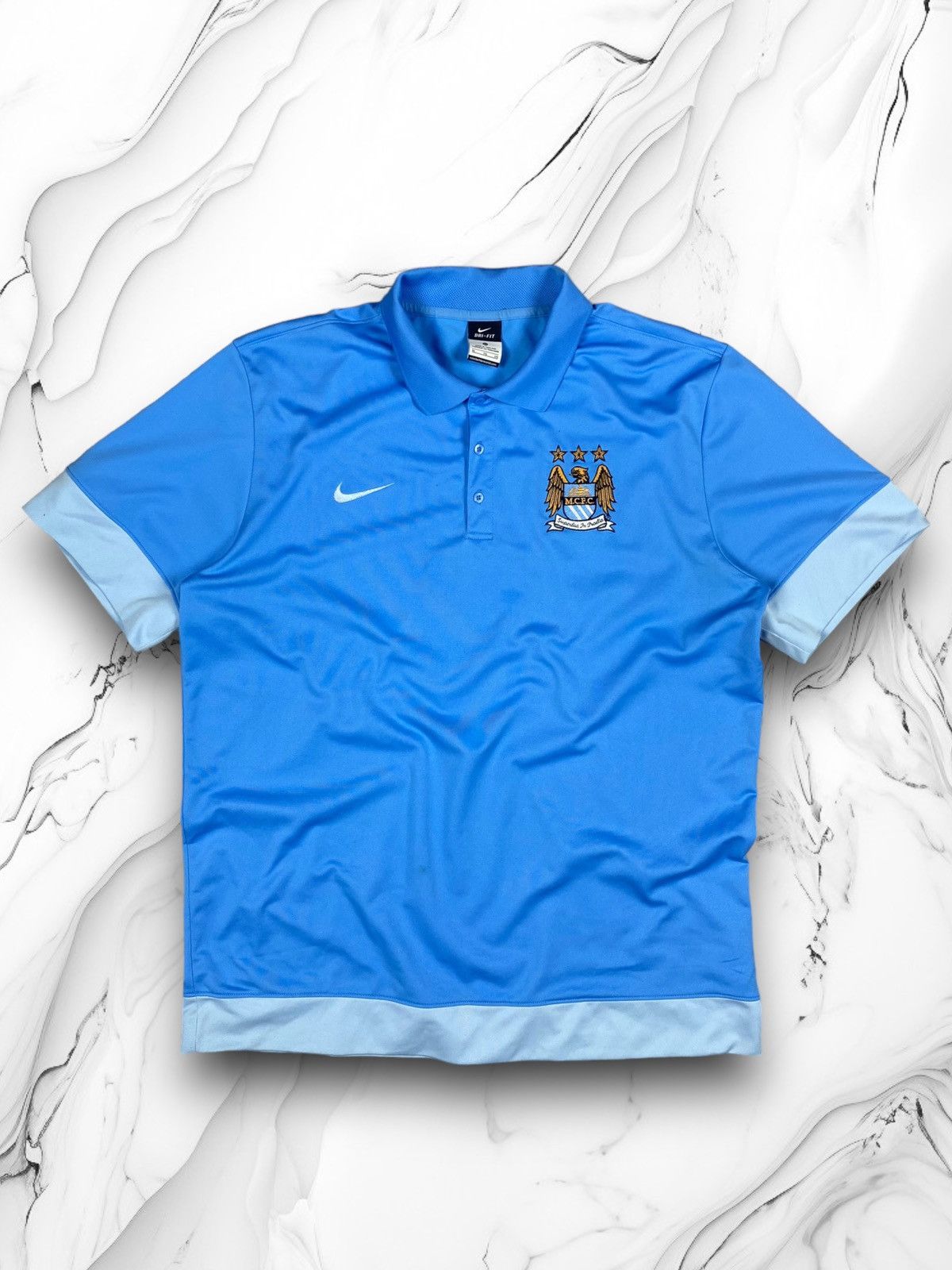 Nike × Vintage Vintage Nike Manchester City Drill Soccer Jersey Size US XL / EU 56 / 4 - 1 Thumbnail