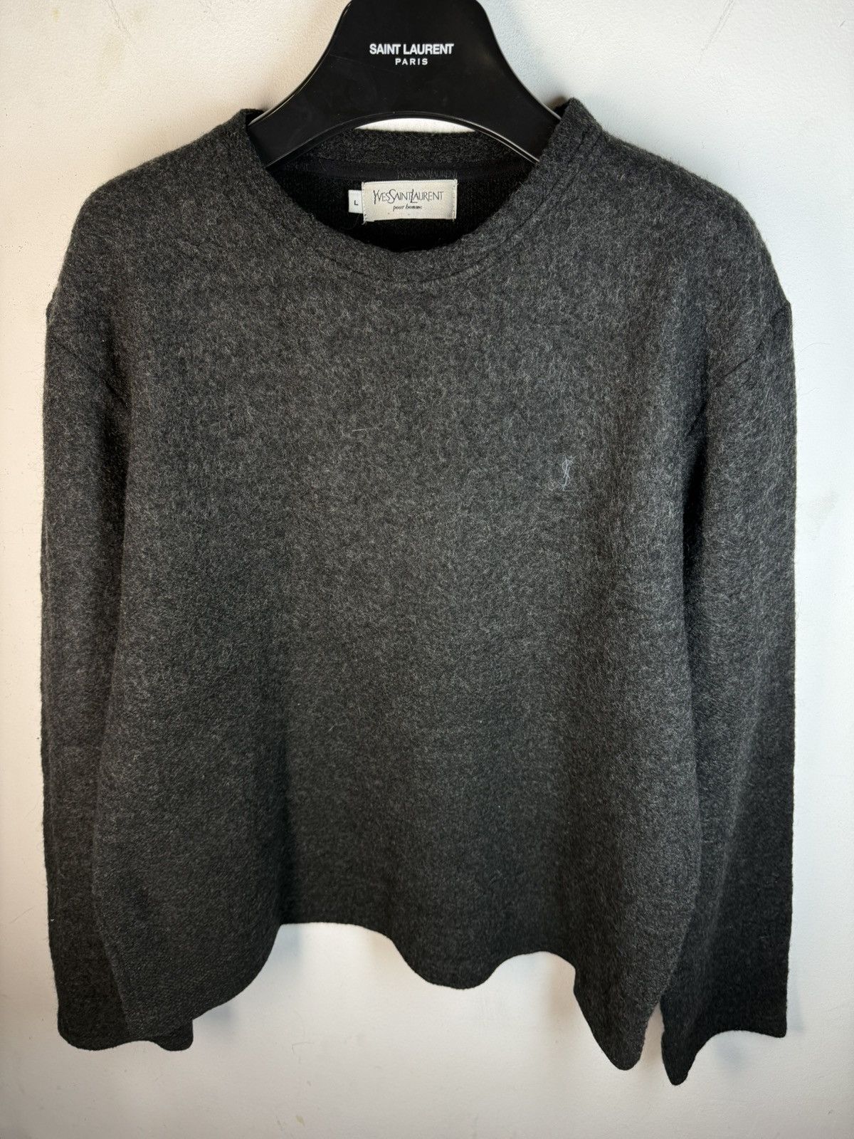 Yves Saint Laurent Wool YSL Sweater Soft Warm Grey YSL Sweatshirt Size US M / EU 48-50 / 2 - 8 Thumbnail