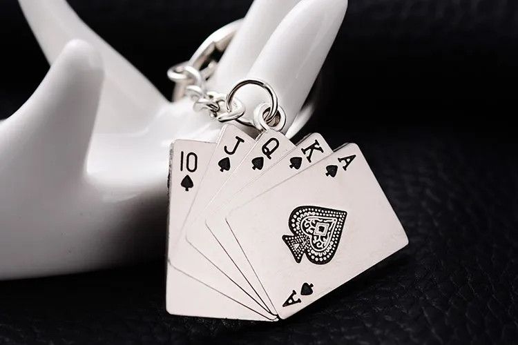 Jewelry Creative Poker Metal Key Chains Size ONE SIZE - 3 Thumbnail