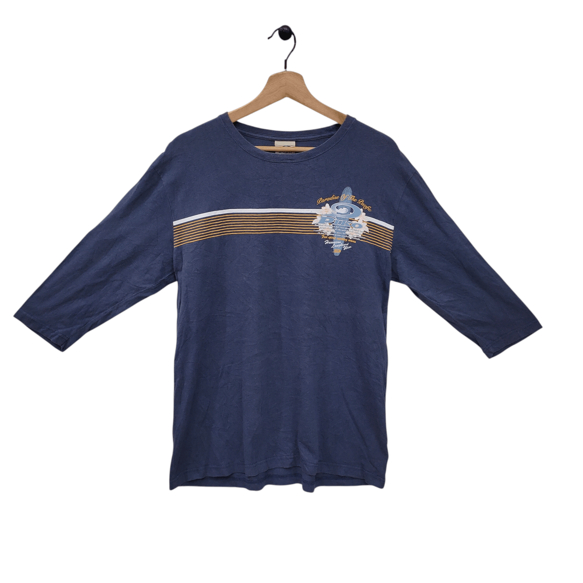 Vintage 90s Piko Tee 3/4 sleeve Vintage Piko Hawaiian Longboard Wear Size L / US 10 / IT 46 - 2 Thumbnail