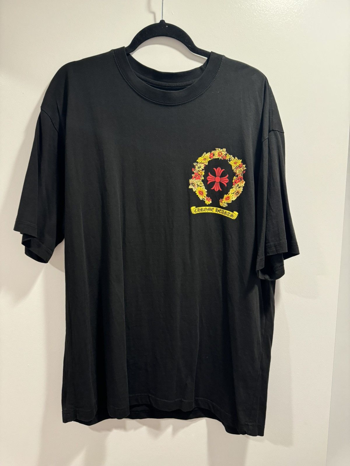 【Chrome Hearts】Floral Cross T-shirt★半袖Tシャツ★Black Chrome Hearts Floral Cross T-Shirt 'Black' CHFC543