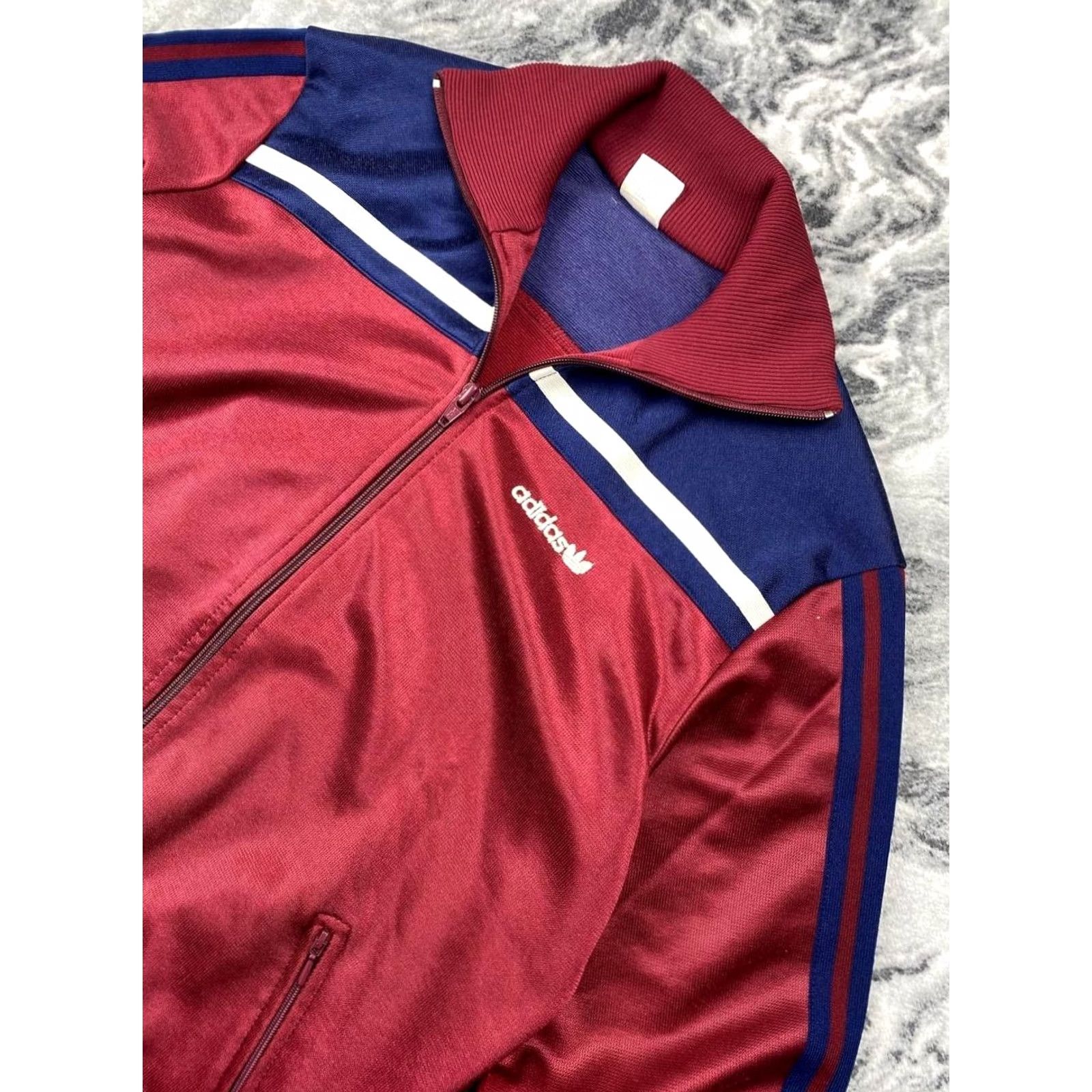 Adidas VINTAGE Adidas Tracksuit Jacket Pants Men M Red 80s Logo Zip Long Sleeve Activewear 2 Piece Set Size 40R - 4 Thumbnail