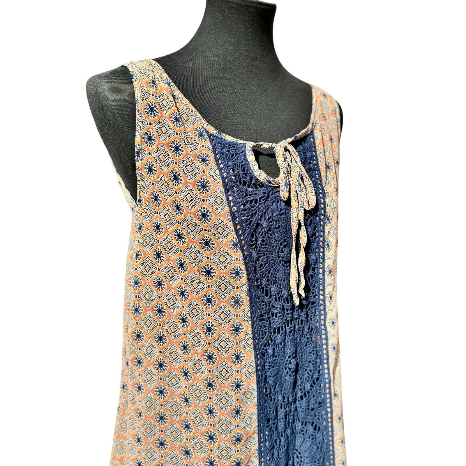 Other As U Wish Sleeveless Dress | Blue & Orange | Small Size S / US 4 / IT 40 - 2 Thumbnail