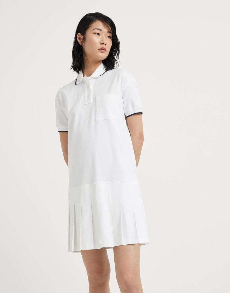 Brunello Cucinelli o1la1rc1a0326 Interlock Dress in White Size XL / US 12-14 / IT 48-50 - 1 Thumbnail