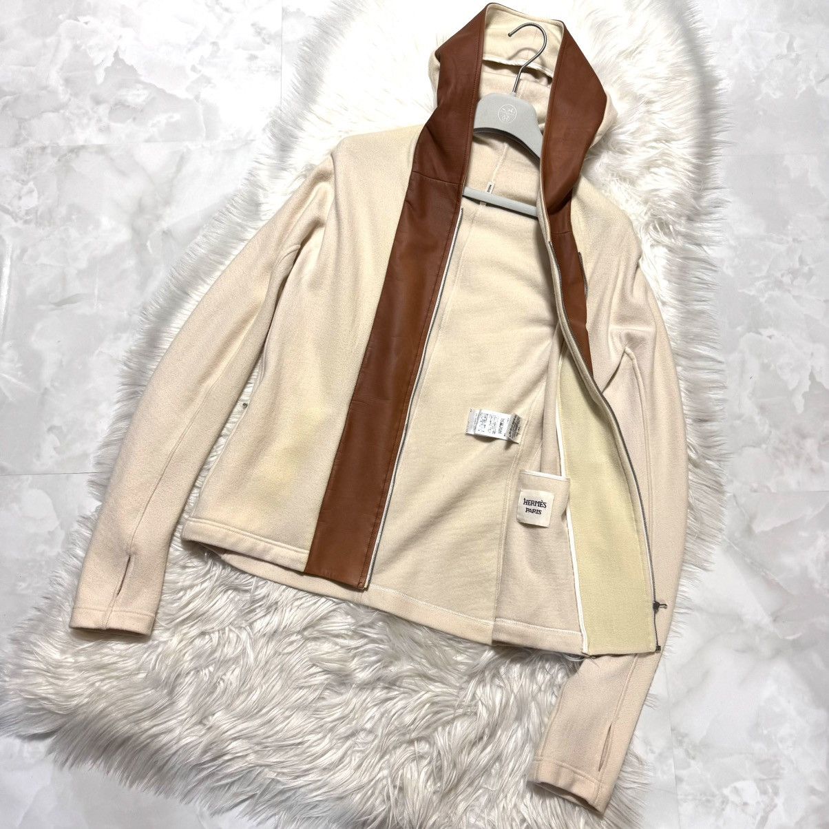 Hermes Hermes leather-switched 2-way size ZIP UP parka jacket 38 Size S / US 4 / IT 40 - 11 Thumbnail