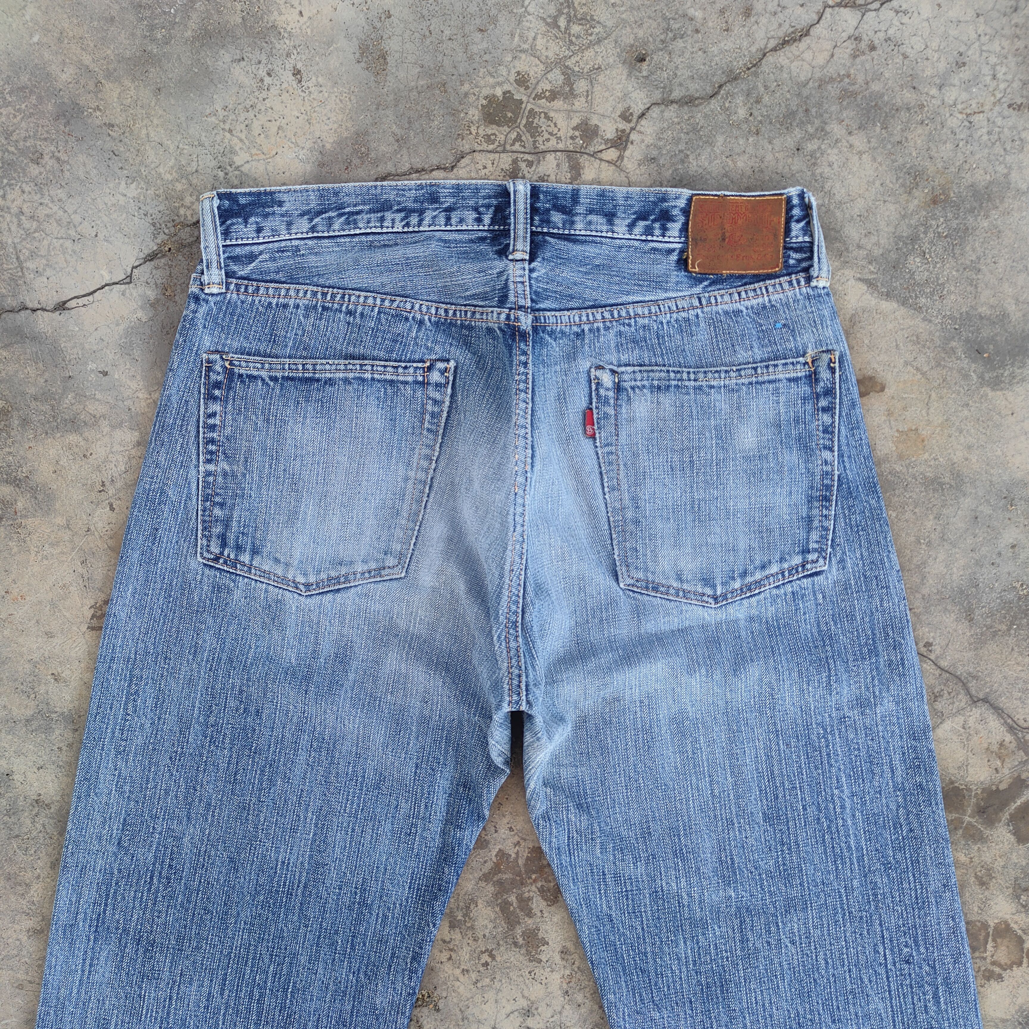 Japanese Brand VINTAGE STORMYBLUE SALVEDGE BUTTON FLY FADED JEANS DENIM Size US 32 / EU 48 - 10 Thumbnail