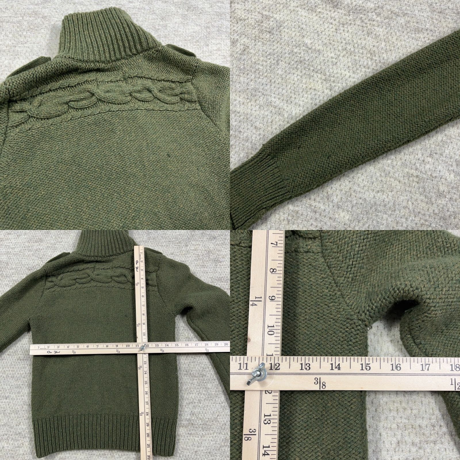 American Eagle Outfitters VINTAGE American Eagle Outfitters Cardigan Women M Gray Knit Wool Acrylic Nylon Heavy Military Army Pockets All Seasons Cardigan Size M / US 6-8 / IT 42-44 - 10 Thumbnail