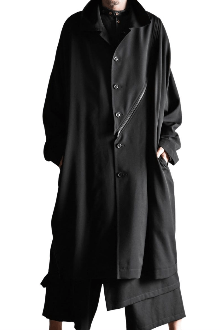 Yohji Yamamoto B Yohji Yamamoto - W/Gabardine Bias Fastener Long Coat Size US L / EU 52-54 / 3 - 5 Thumbnail