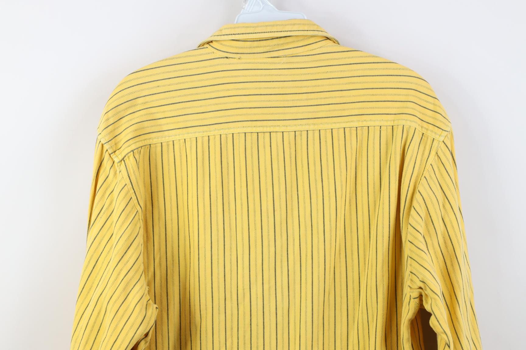Vintage Vintage 90s Streetwear Big Pocket Button Shirt Yellow Size US S / EU 44-46 / 1 - 10 Thumbnail