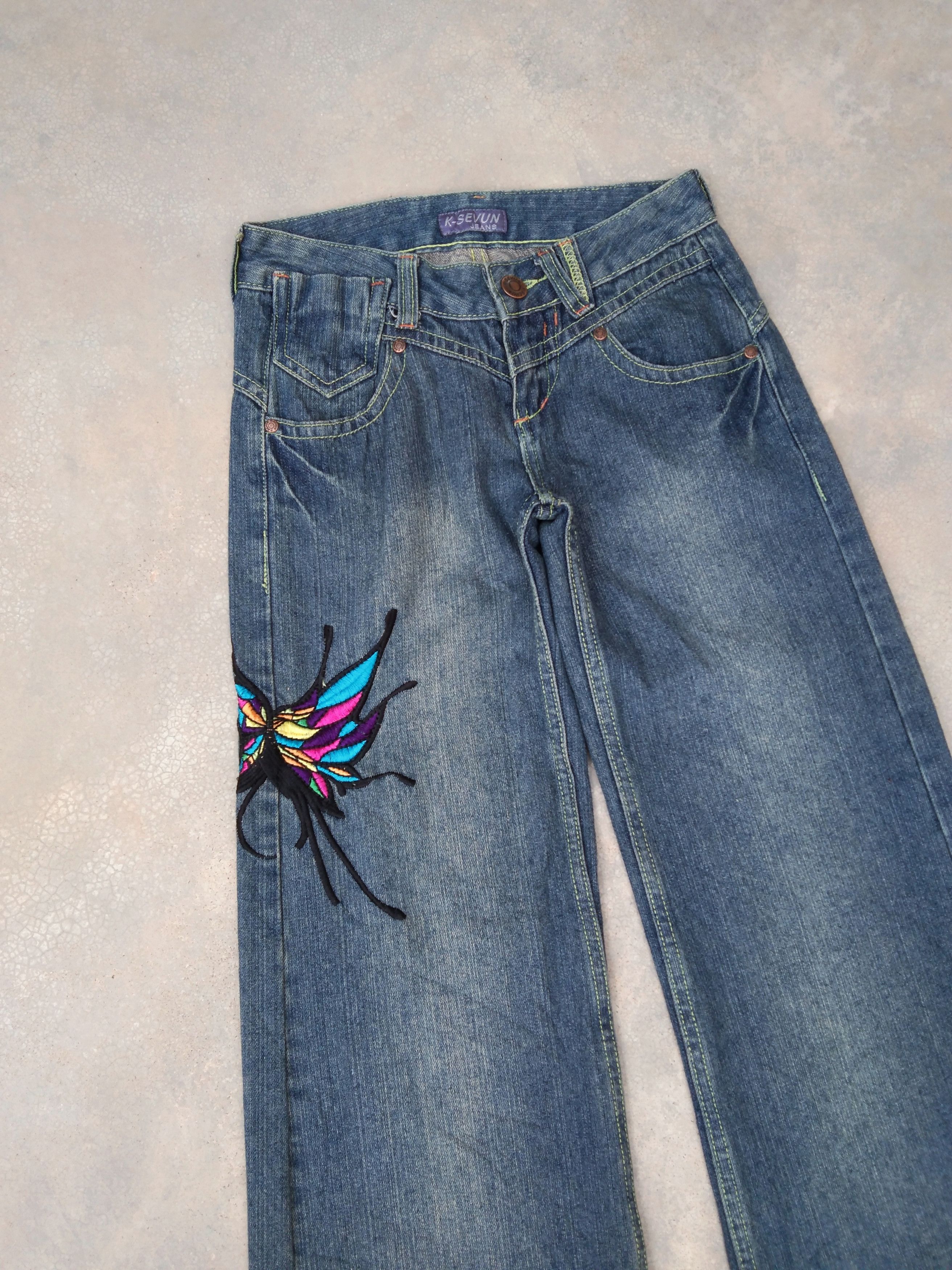 Japanese Brand Vintage K-Sevun Wide Leg Jeans 27x33 Size US 27 - 3 Thumbnail