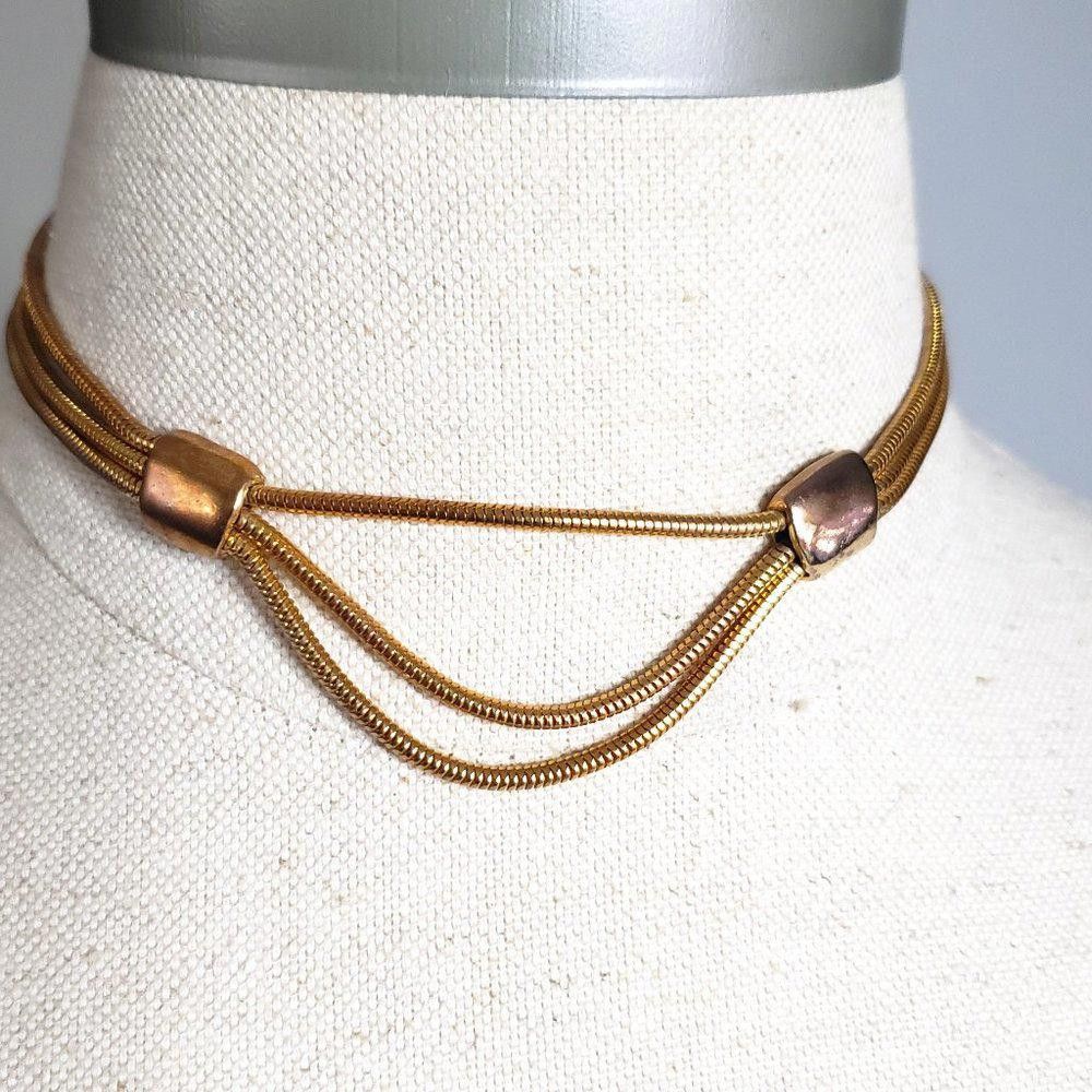 Designer Gold Plated Vintage Choker with extender 16" Size ONE SIZE - 1 Thumbnail