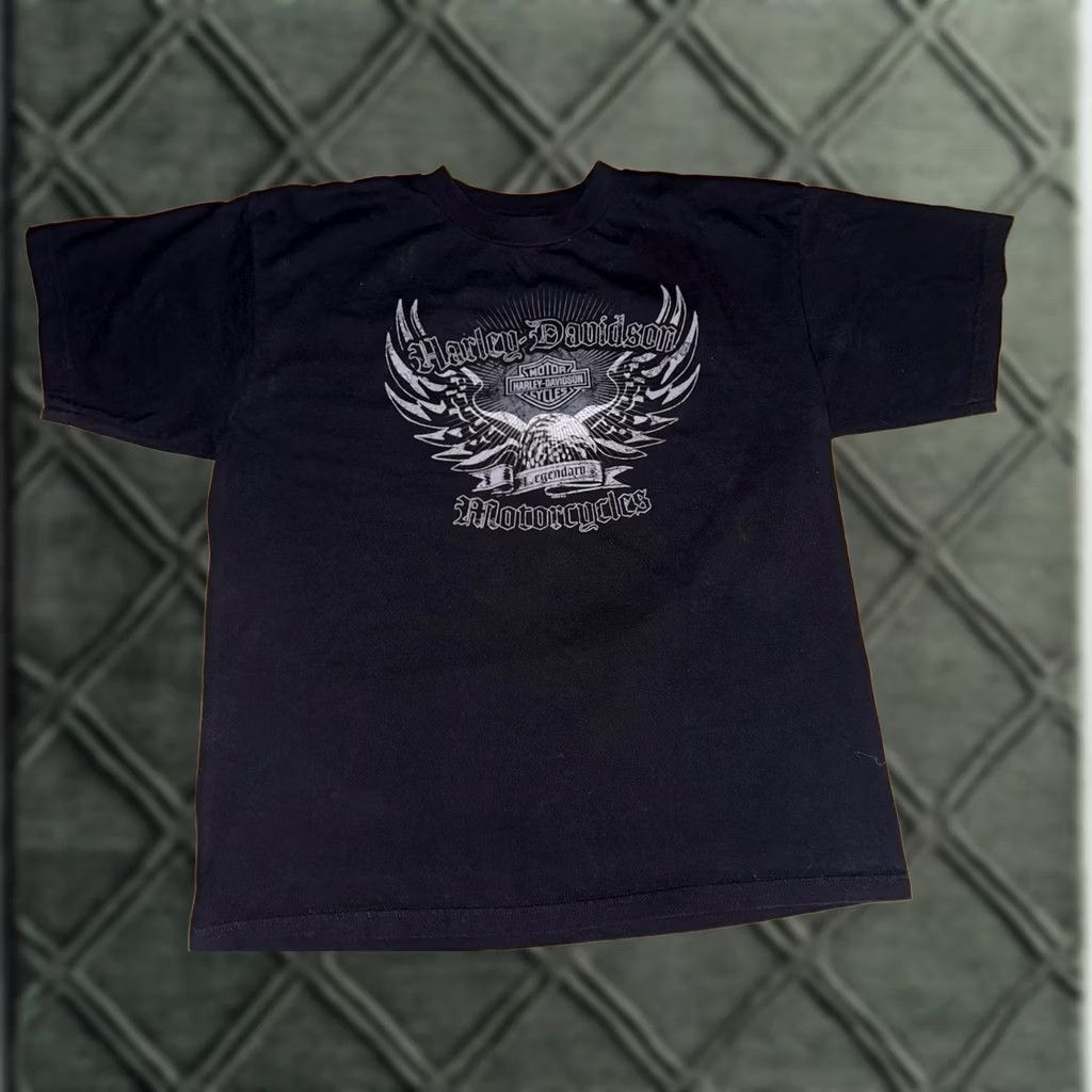 Harley Davidson VINTAGE Harley-Davidson T-Shirt Men’s XL Black Double Sided Y2K Biker Motorcycle Graphic Print Size US XL / EU 56 / 4 - 1 Thumbnail