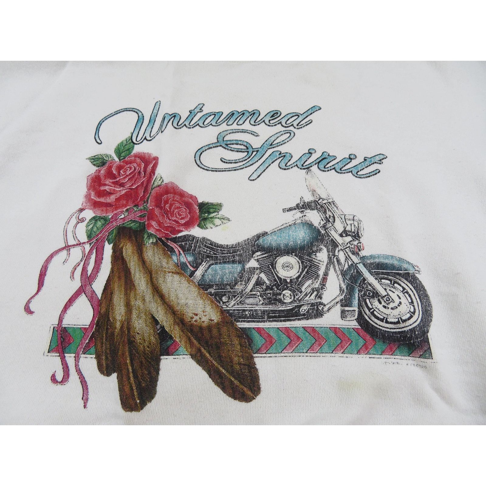 Other Untamed Spirit Motorcycle Sweatshirt, White Womens XL? 1990s Size XL / US 12-14 / IT 48-50 - 2 Thumbnail
