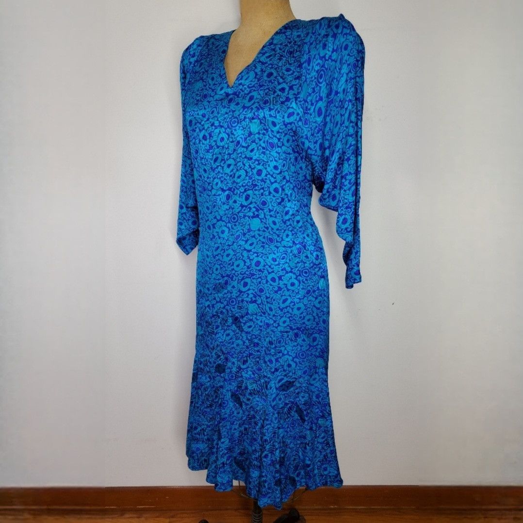 Other Silk Studio Size 10 Dress Vintage 80s Shoulder Pads Batwing Size L / US 10 / IT 46 - 2 Thumbnail