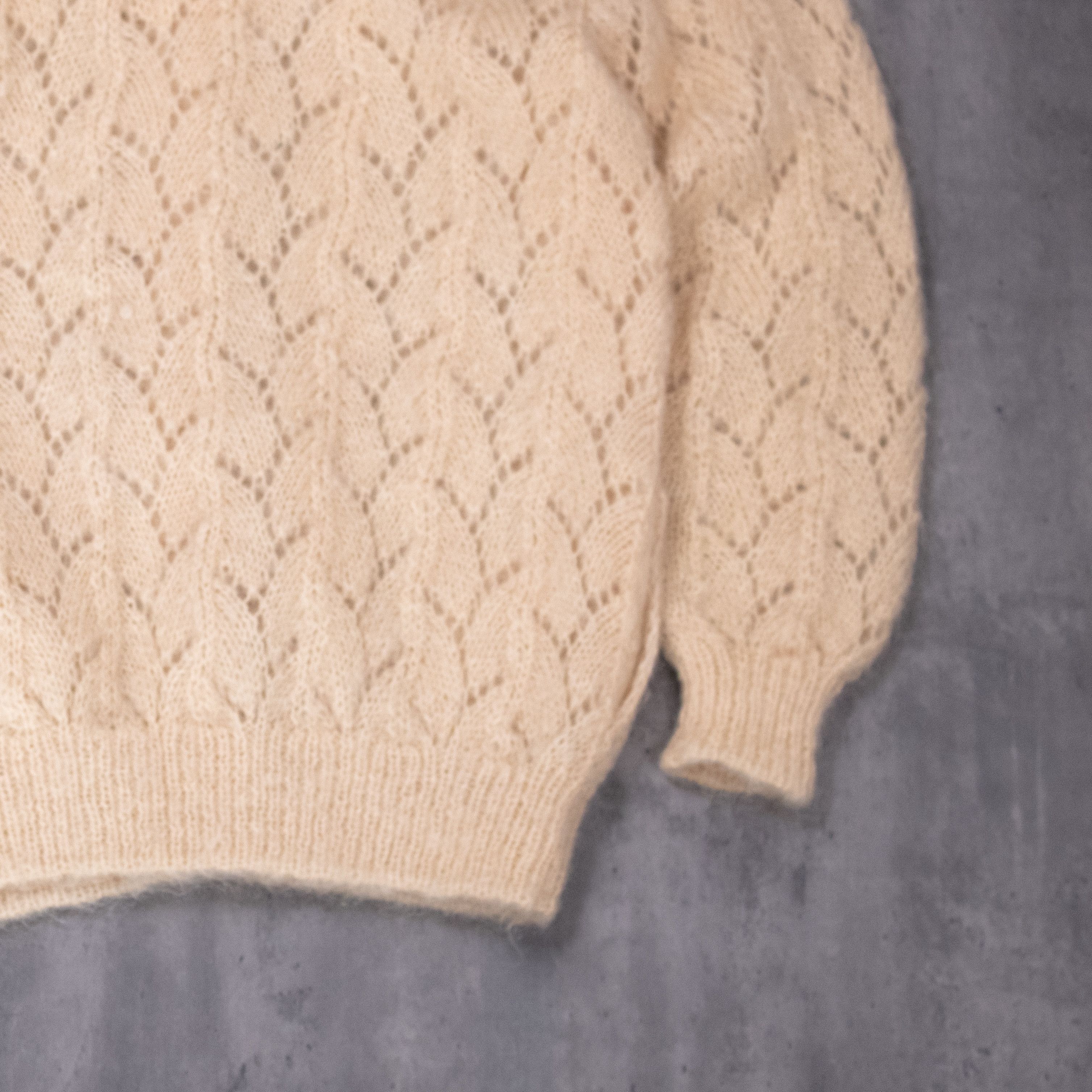 Japanese Brand Vintage VTG 1980's Mohair Cable Knit Baggy Oversize Cardigan Size US M / EU 48-50 / 2 - 7 Thumbnail