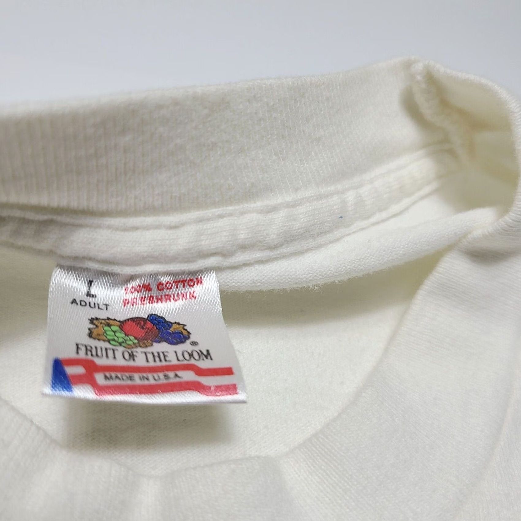 Fruit Of The Loom VINTAGE 1994 Rusty Wallace Brickyard 400 NASCAR Racing T-Shirt L Men White Crew Neck Short Sleeve Classic Shirt Mens Size US L / EU 52-54 / 3 - 4 Thumbnail