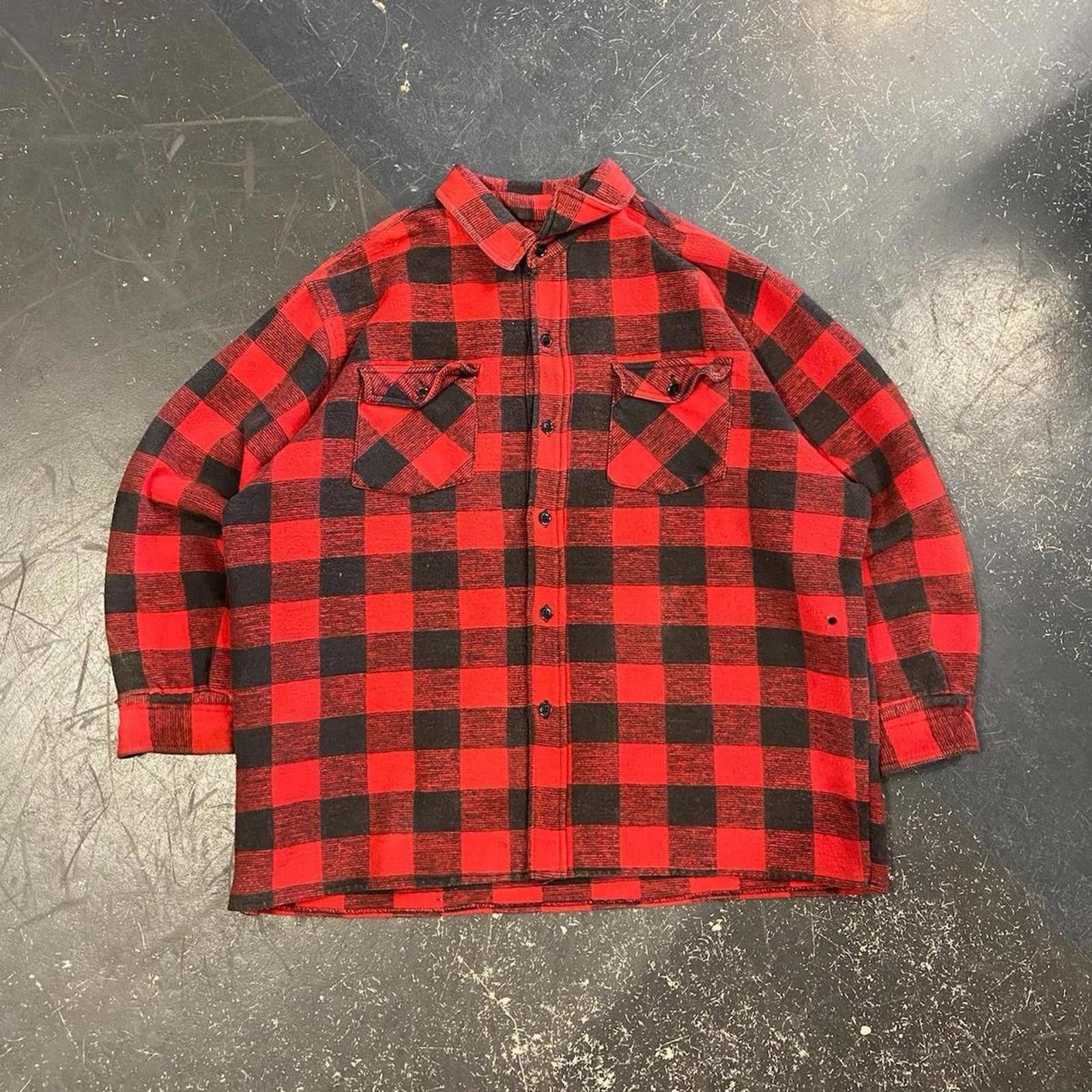 Vintage Vintage Red Plaid Button Up Size US XL / EU 56 / 4 - 1 Thumbnail