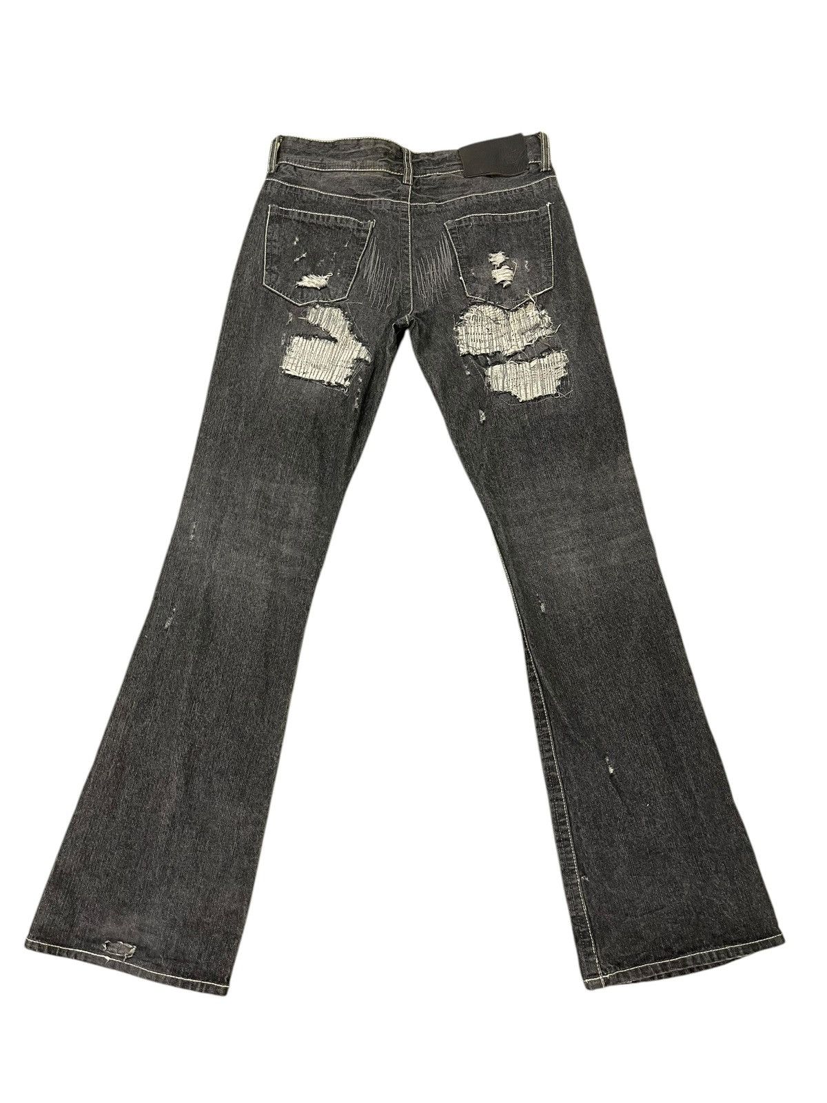 Japanese Brand Flare Jeans Sparkle Patchwork Low Rise Boot Cut 1🟦3 Size US 29 - 12 Thumbnail