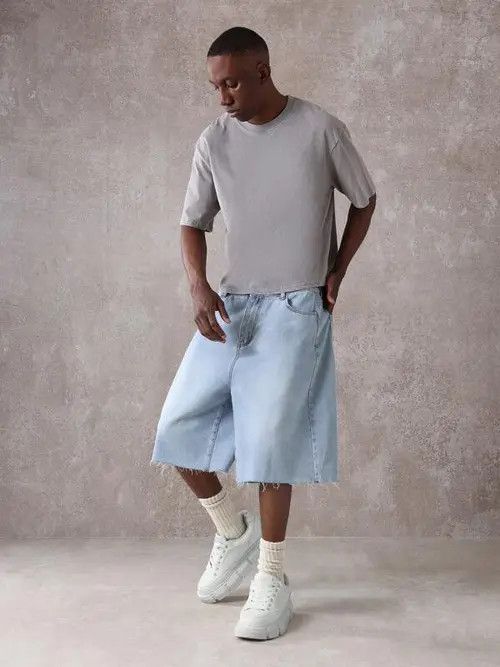 Japanese Brand × Vintage WASHED distressed Y2K egdy jorts shorst jeans Size US 32 / EU 48 - 3 Thumbnail