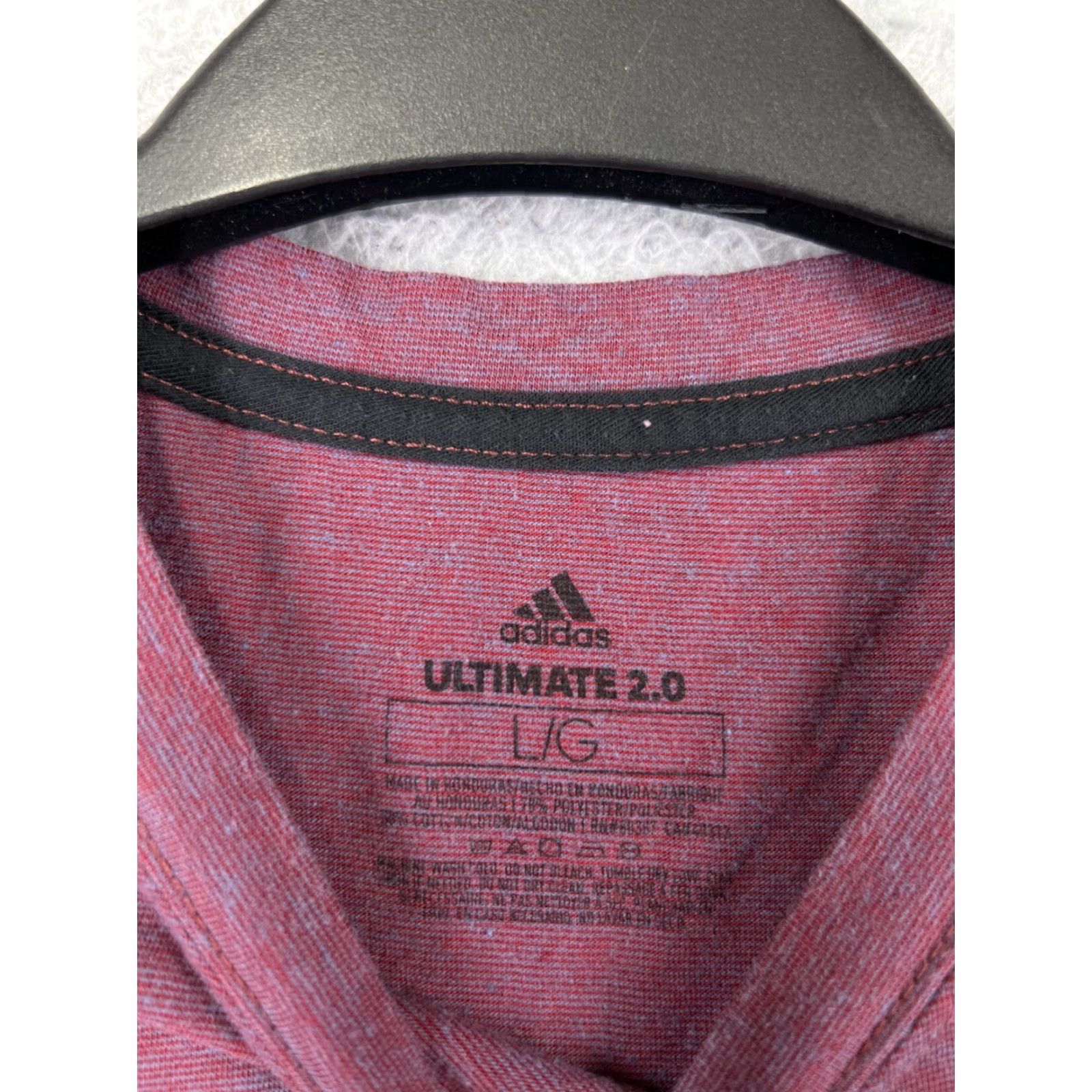 Adidas Adidas Shirt Mens Large Red Heath Short Sleeve Crew Neck Polyester Logo T-Shirt Sports Size US L / EU 52-54 / 3 - 4 Thumbnail