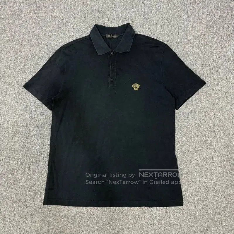 Versace Versace Black Cotton Polo for Men . Size US L / EU 52-54 / 3 - 1 Thumbnail