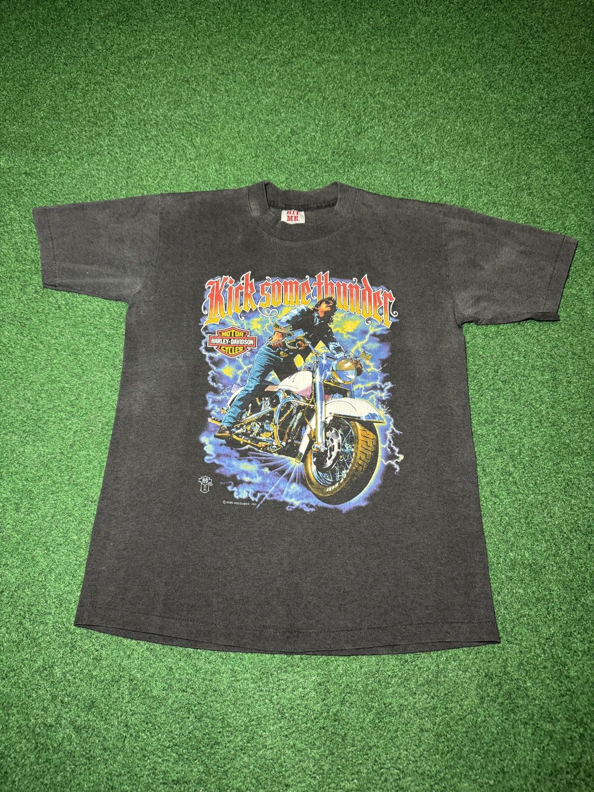 Harley Davidson Kick Some Thunder Harley Davidson 80s RARE T Shirt 17.5x25 Size US M / EU 48-50 / 2 - 1 Thumbnail