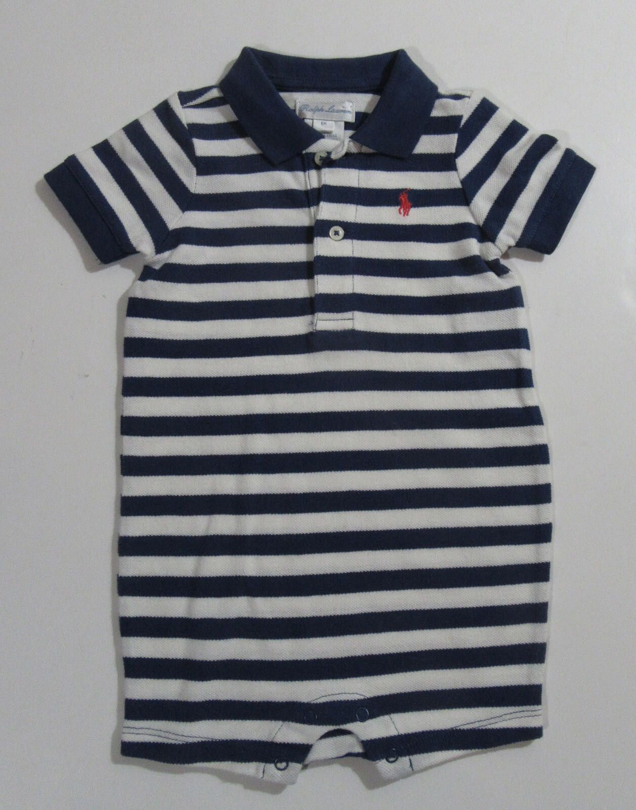 Polo Ralph Lauren Polo Ralph Lauren Baby Boys One Piece Romper Blue Striped Size ONE SIZE - 1 Thumbnail