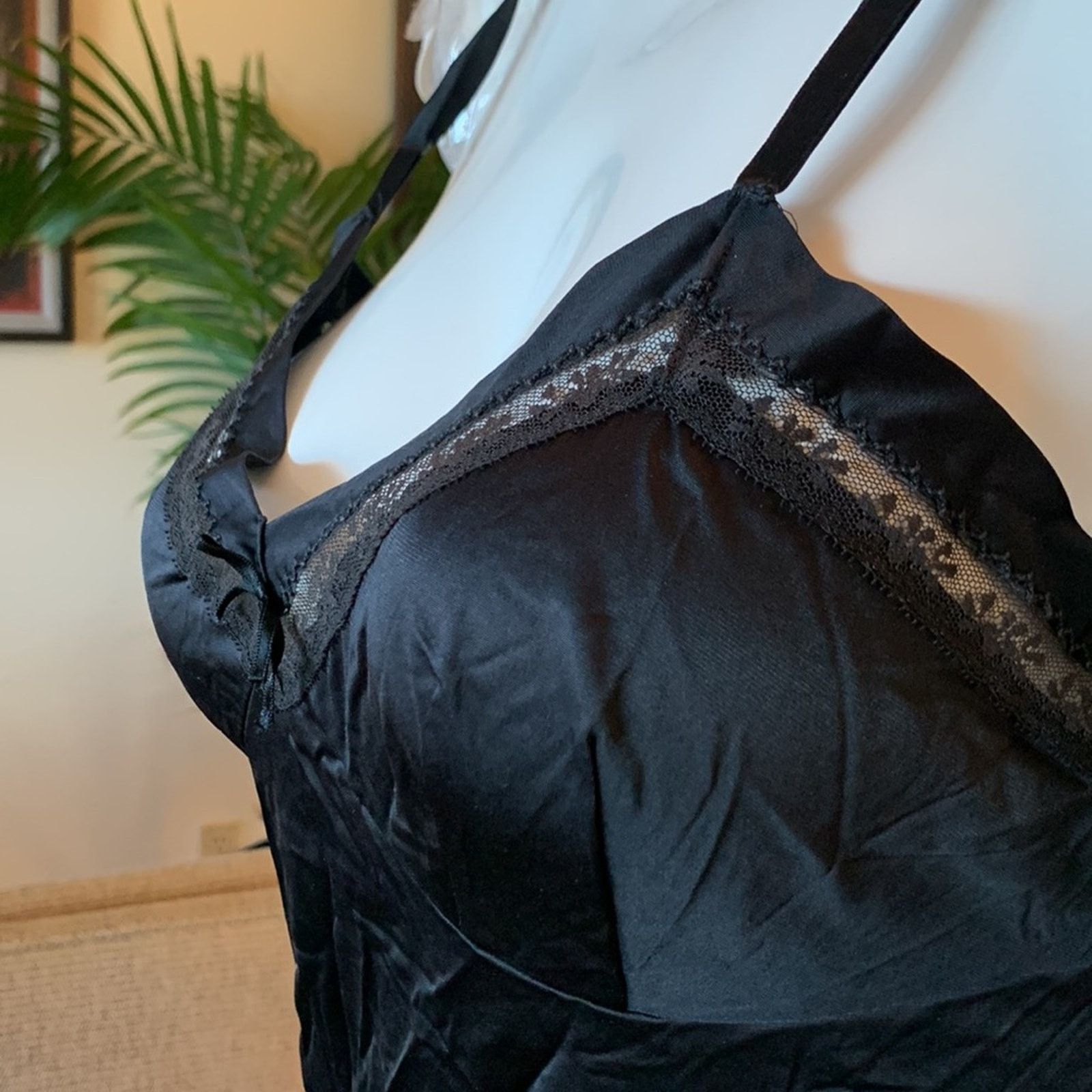 Vintage 60’S vintage black slip slipdress chemise nighty Size XS / US 0-2 / IT 36-38 - 1 Thumbnail