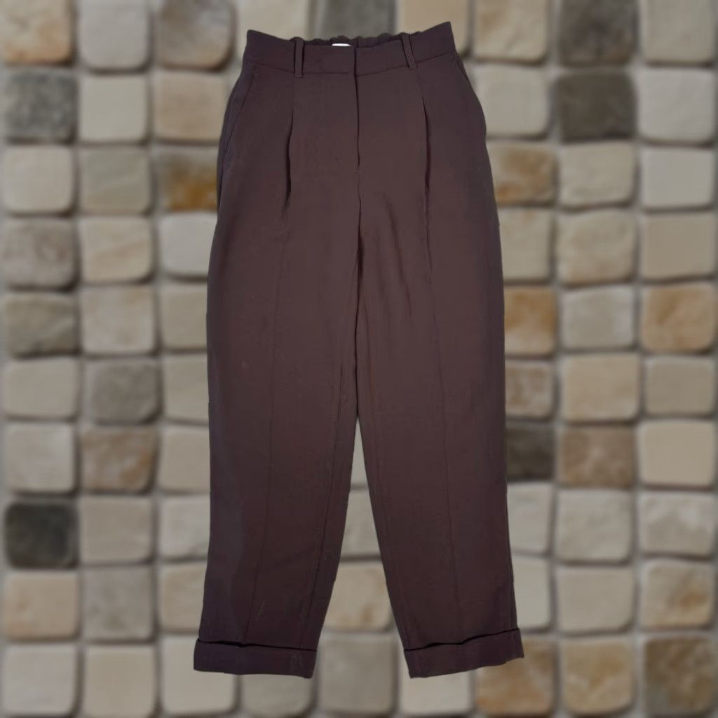 Vintage Wilfred Pants Womens 2 Brown Stretch Mid Rise Tapered Leg Ankle Hem Classic, Modern 27in Inseam Girls? Mens? Wait. End with Womens. Size 26" / US 2 / IT 38 - 1 Thumbnail