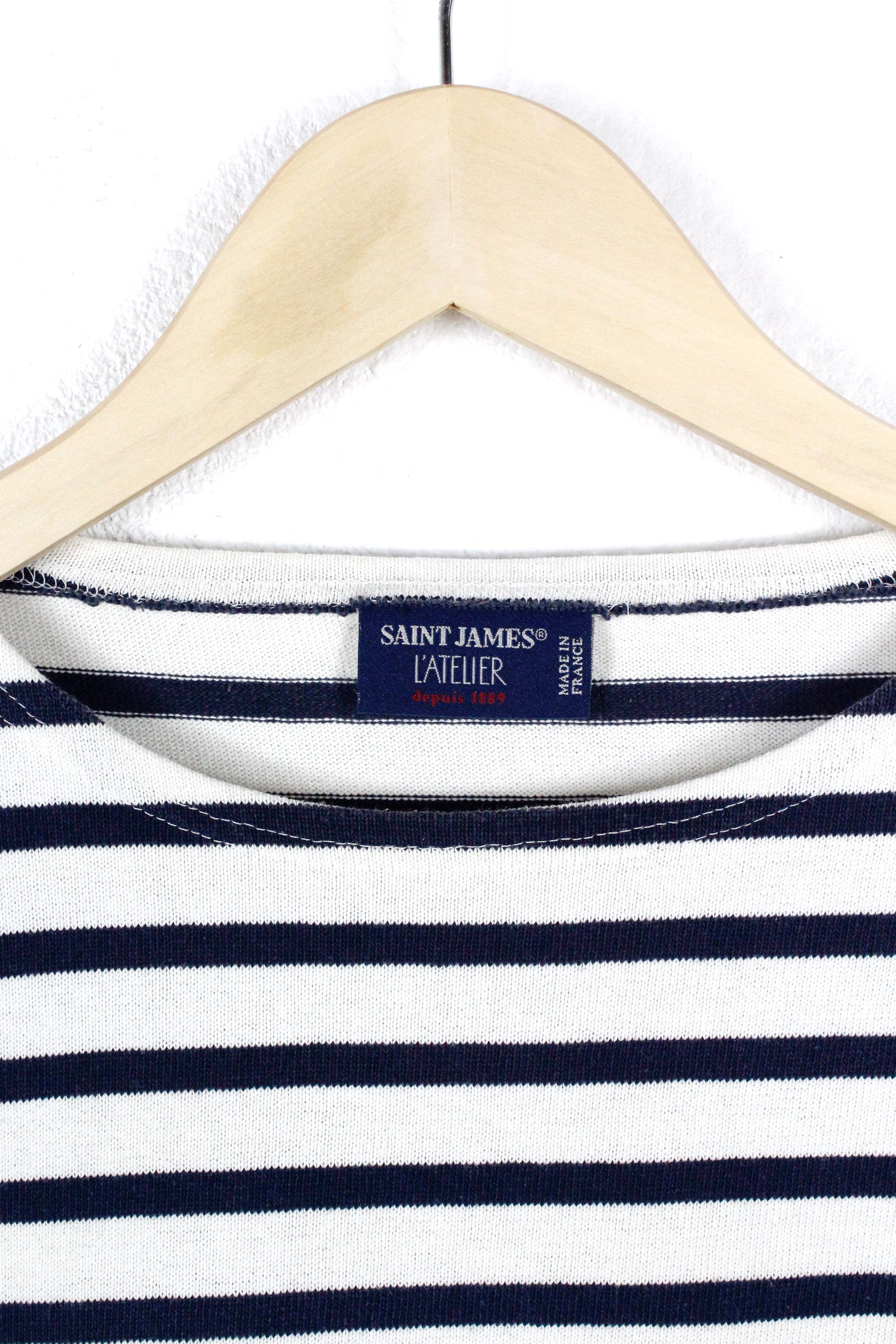 Saint James Womens Saint James L'Atelier Striped Breton LS T-shirt 90s Size L / US 10 / IT 46 - 3 Thumbnail