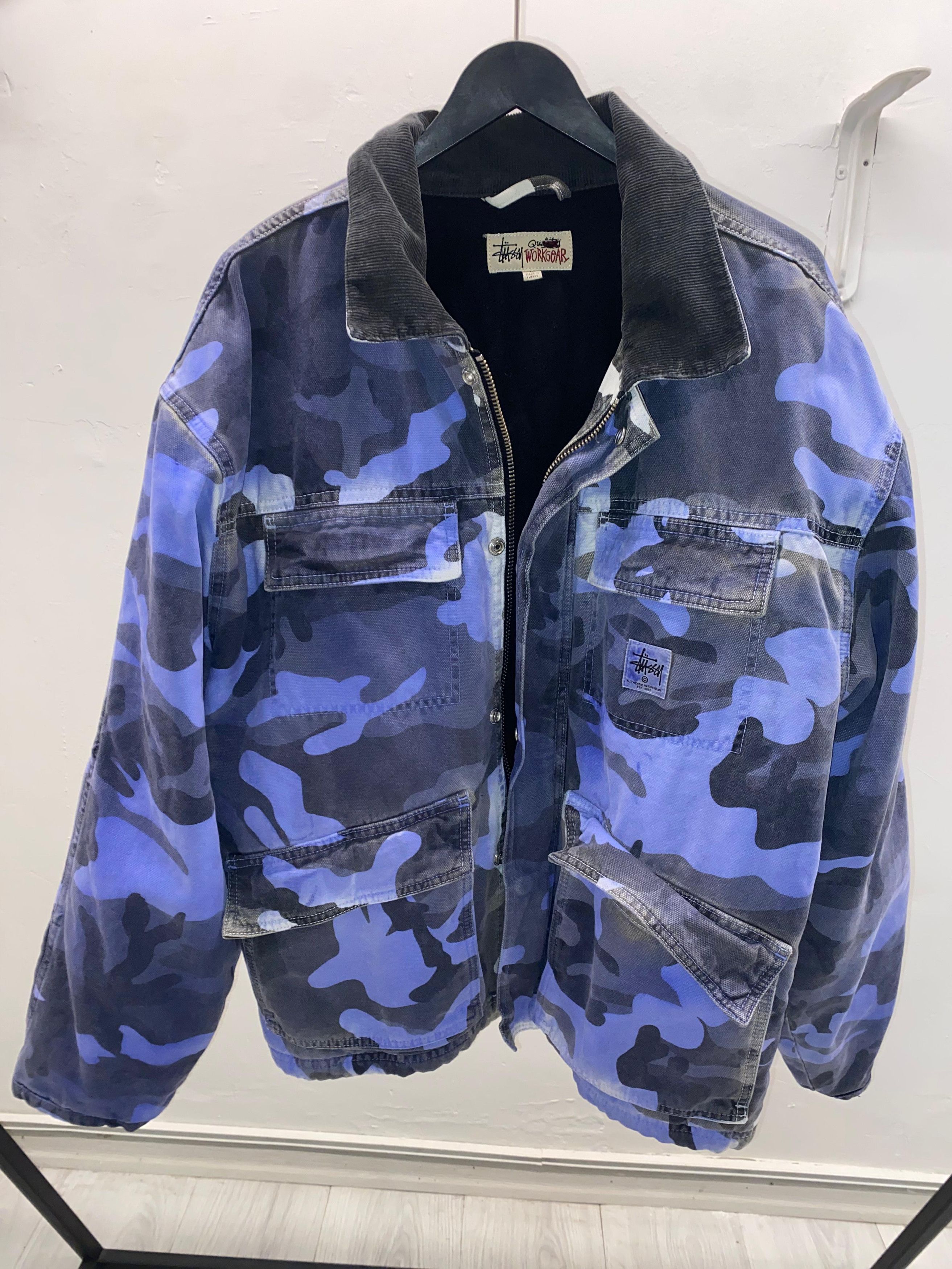 Stussy Stussy Spray Dye Canvas Jacket 'Blue Camo' Size US L / EU 52-54 / 3 - 1 Thumbnail
