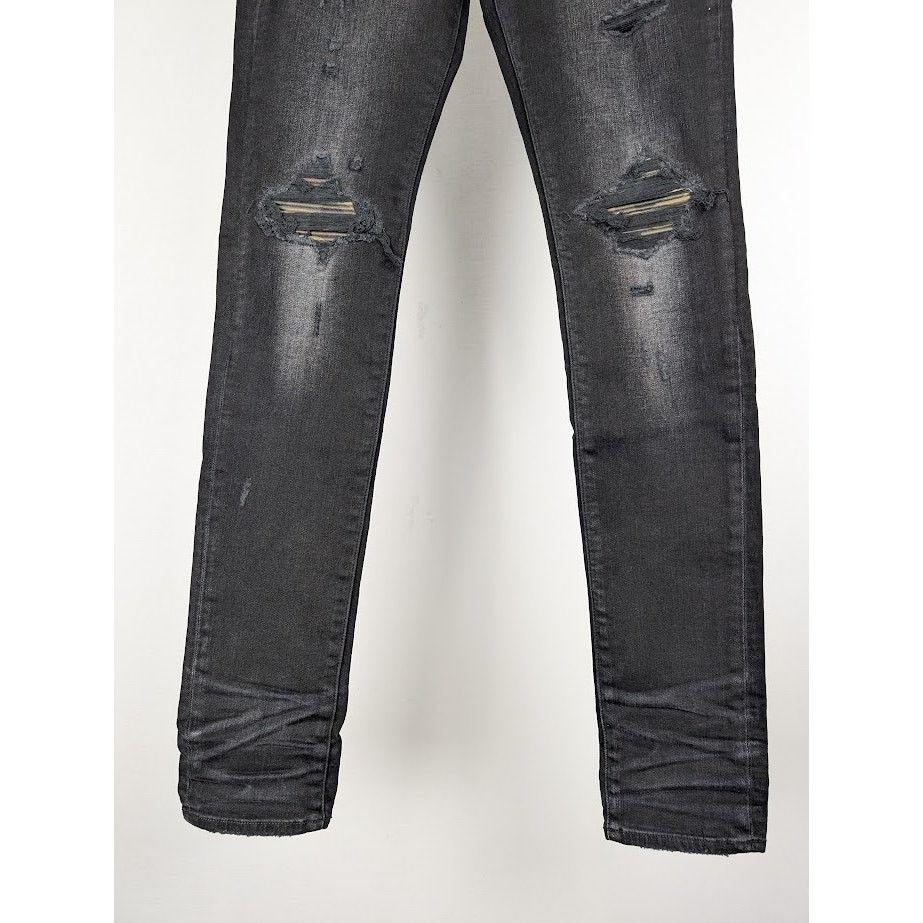 Amiri o1rshd1 Leather Camo MX1 Jean in Aged Black Size US 30 / EU 46 - 4 Thumbnail