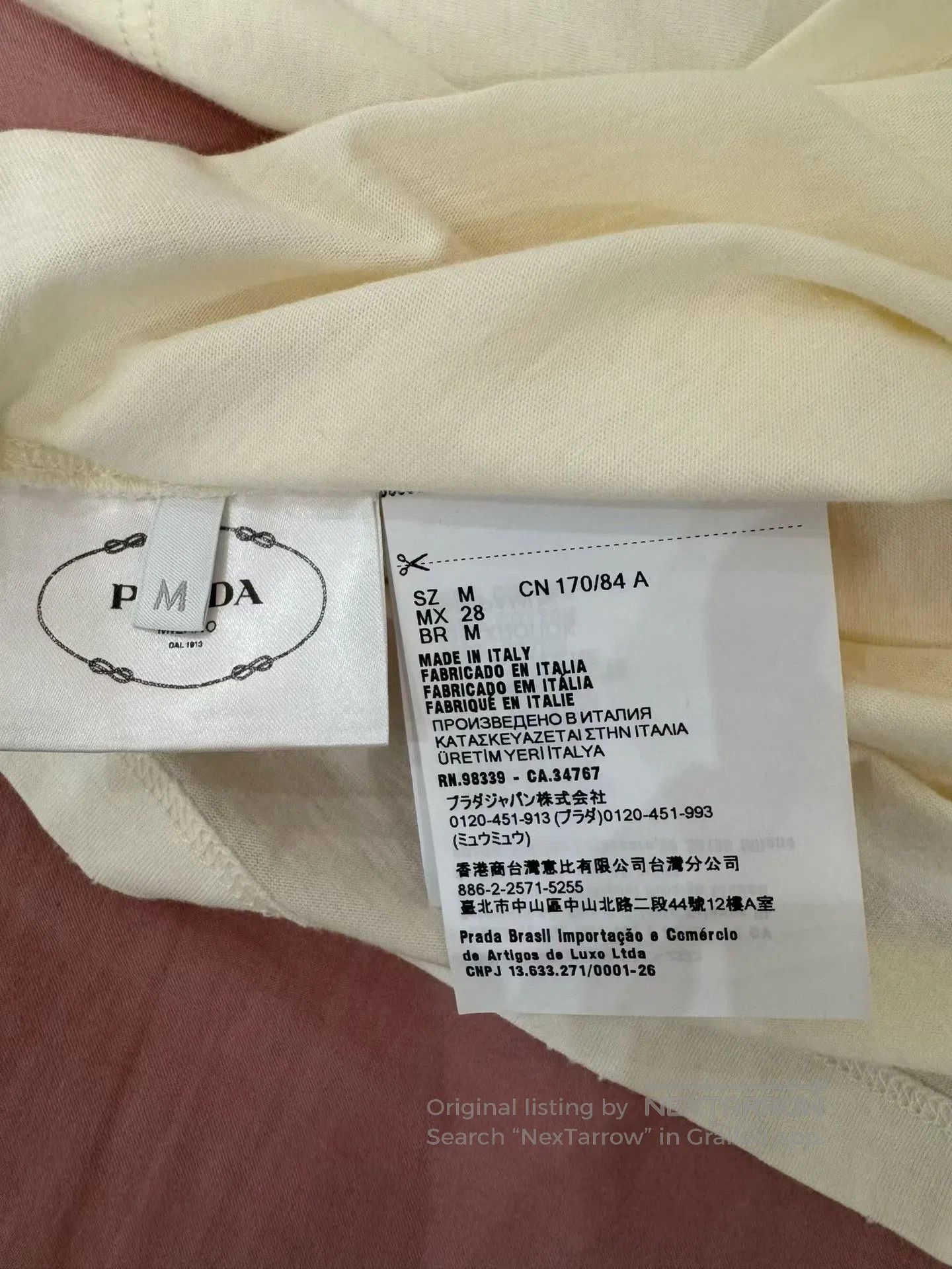 Prada Prada Off-White Chest Letter Short Sleeve T-Shirt| Size M / US 6-8 / IT 42-44 - 5 Thumbnail