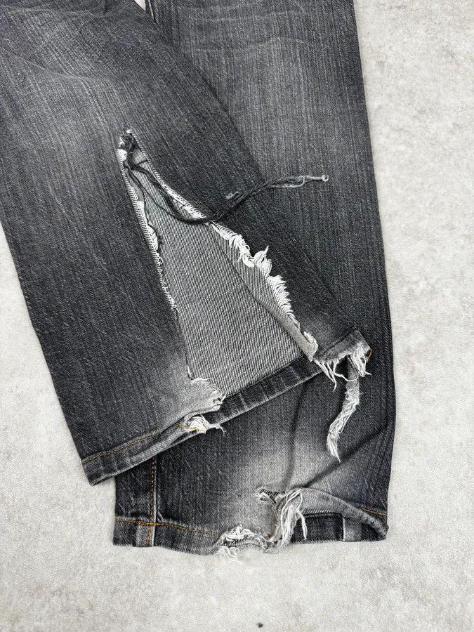 Roberto Cavalli 2000s Cavalli Grey Distressed Bootcut Jeans Size US 32 / EU 48 - 8 Thumbnail