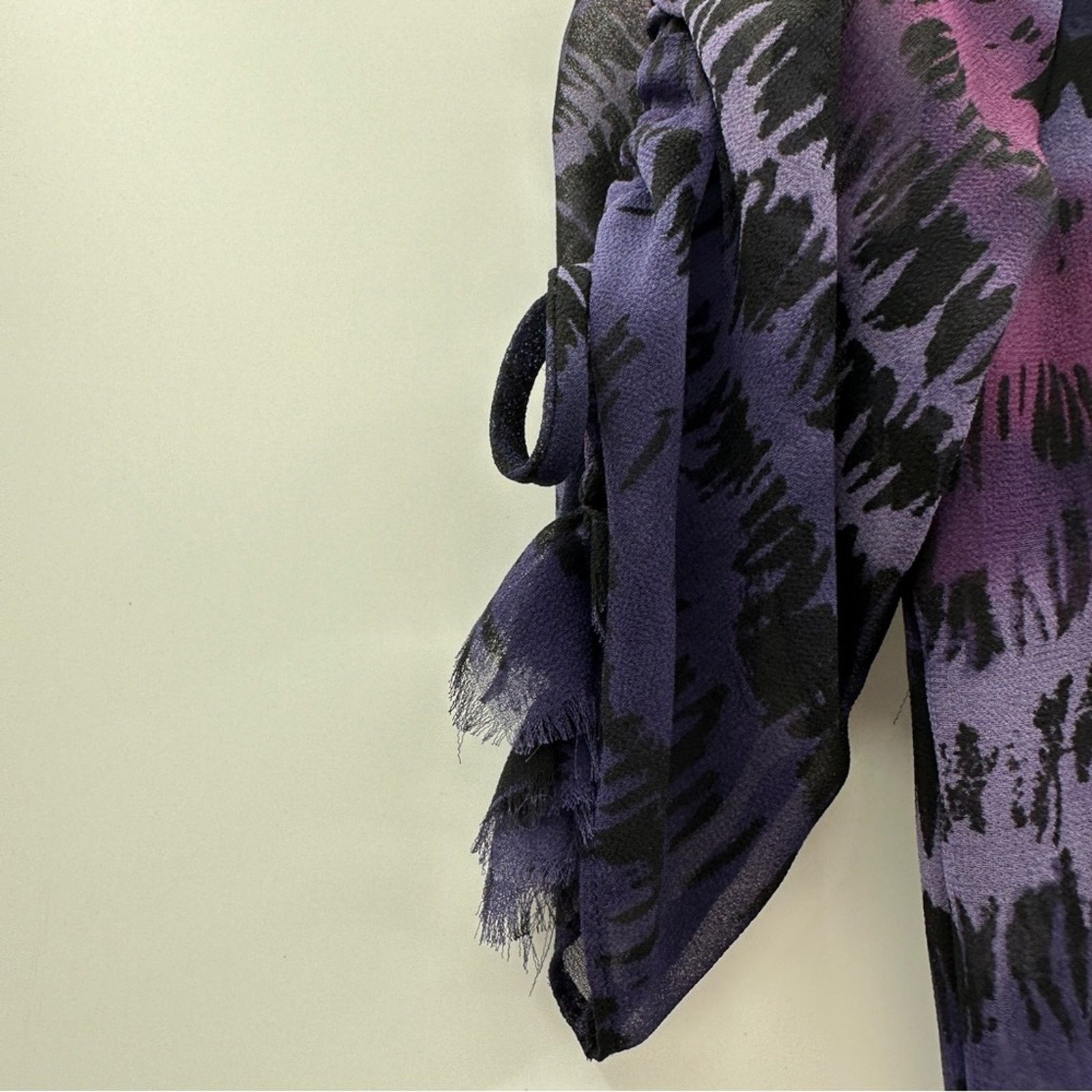 MISA Los Angeles Misa Los Angeles Becca Purple Tie Dye Tassel Tie Mini Dress Size XS / US 0-2 / IT 36-38 - 13 Thumbnail