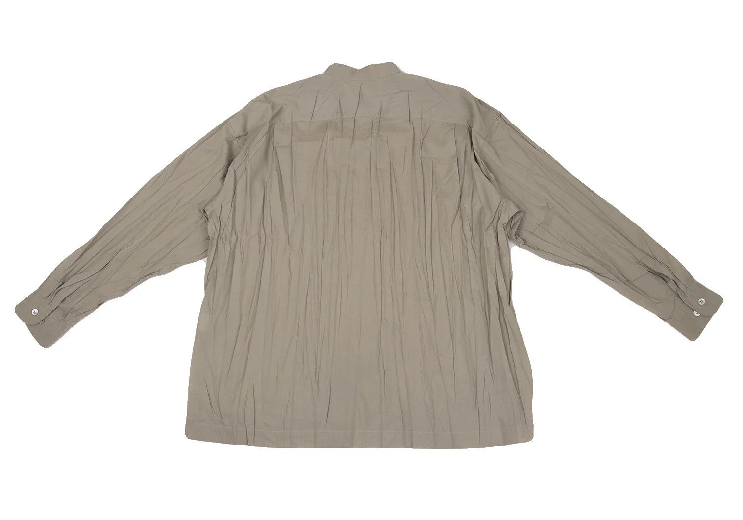 Issey Miyake Band Collar Pleated Shirt in Gray, Size M Size US M / EU 48-50 / 2 - 13 Thumbnail