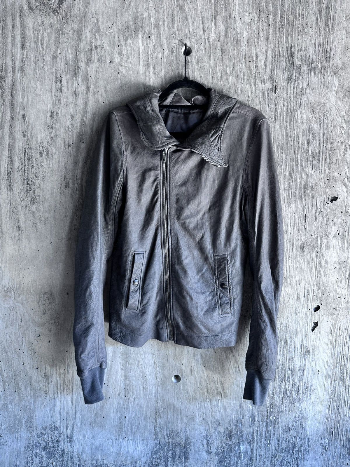 Rick Owens RICK OWENS SCUBA BULLET DUST LEATHER JACKET | Grailed