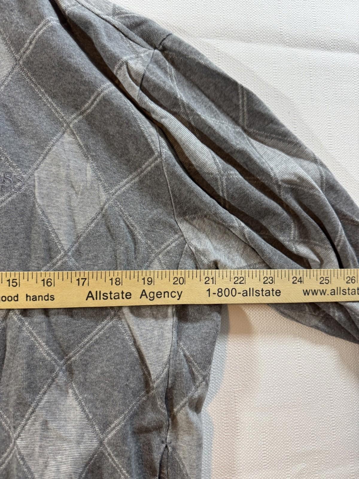 Hugo Boss Hugo Boss Men’s Large Grey Argyle Zip Up Sweater Mock Neck Size US L / EU 52-54 / 3 - 9 Thumbnail