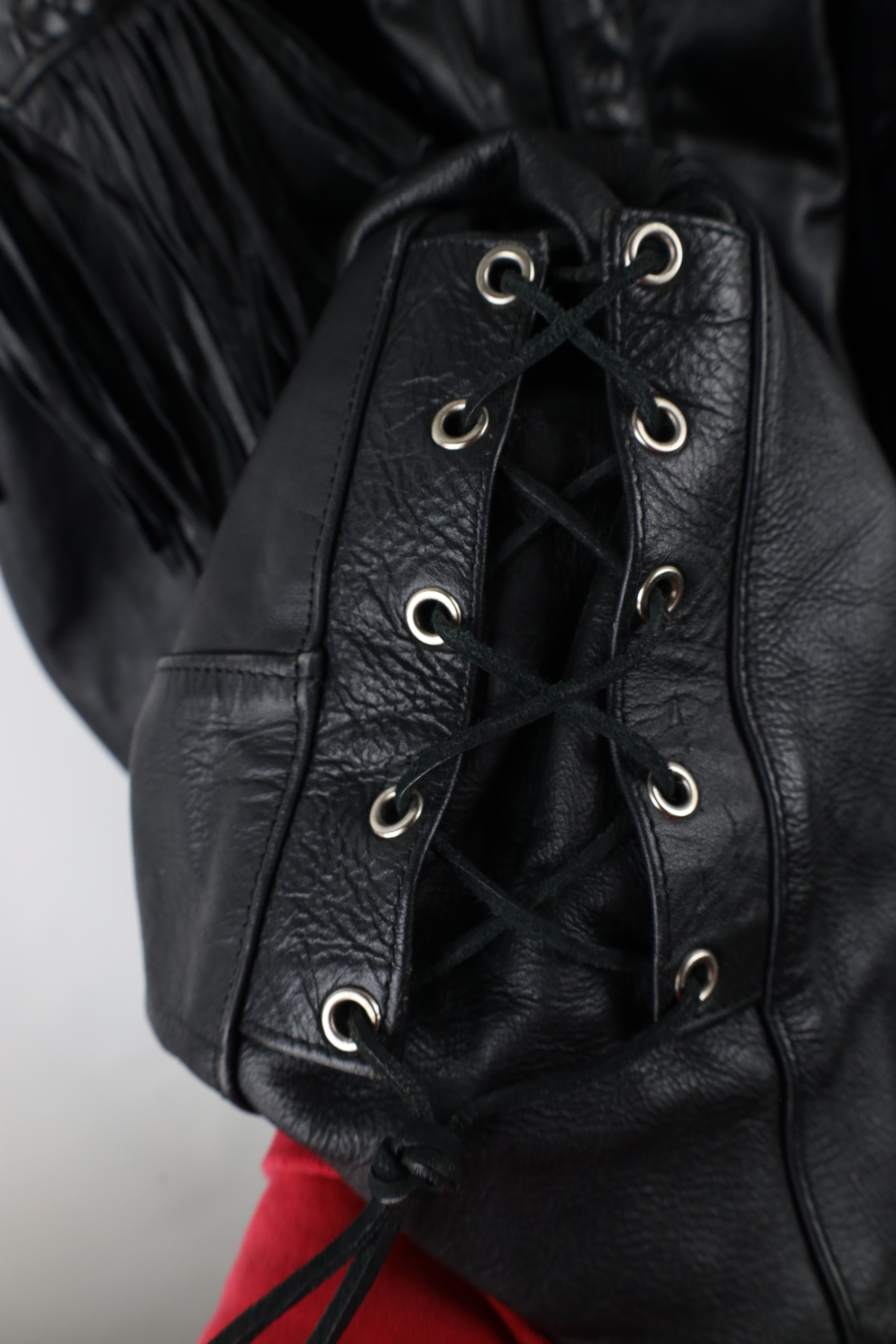 Vintage Vintage 90s Streetwear Leather Fringed Motorcycle Jacket Size US XXL / EU 58 / 5 - 7 Thumbnail