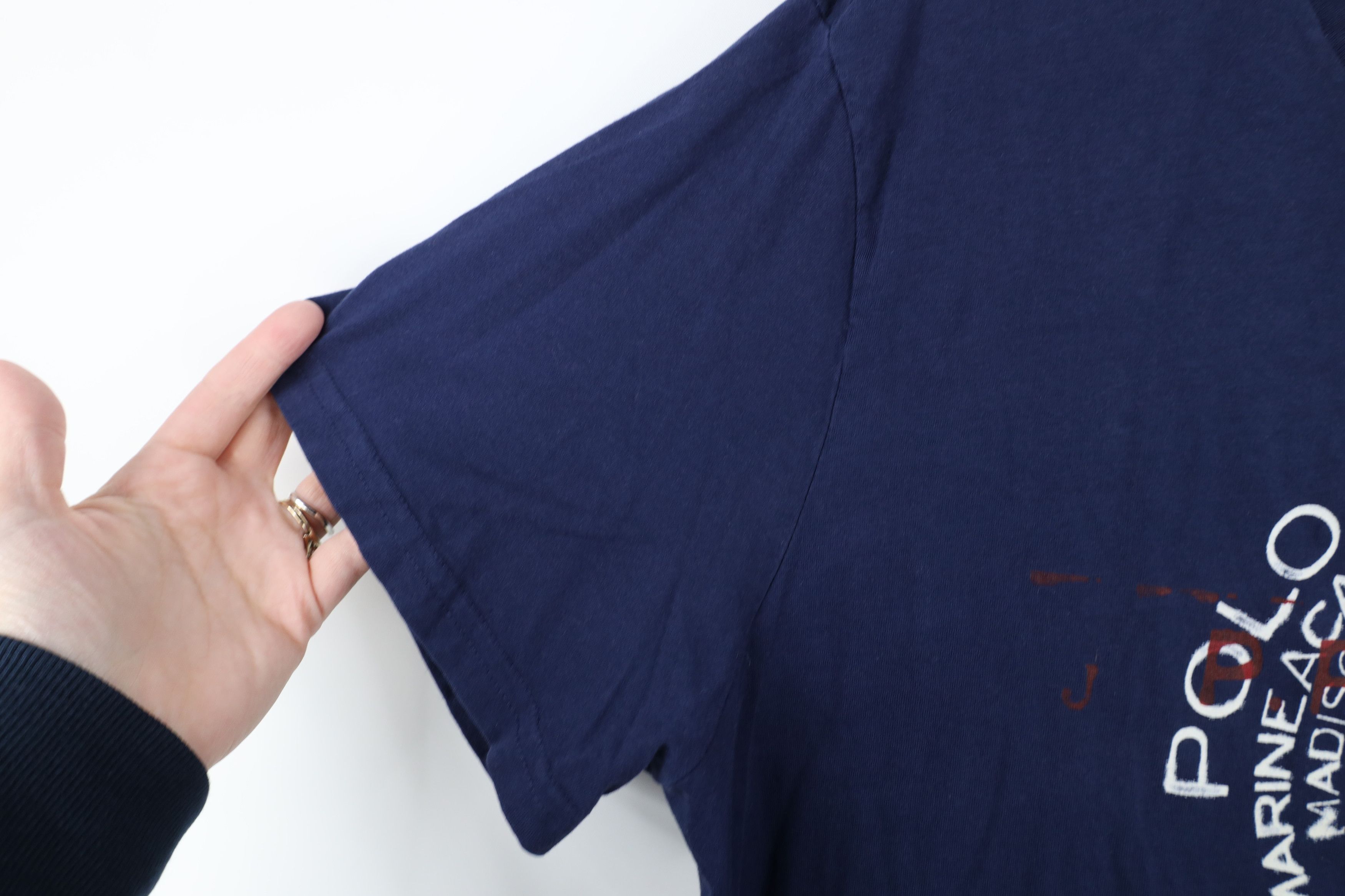 Ralph Lauren × Vintage Vintage 90s Ralph Lauren Boat Anchor Marine T-Shirt Blue Size US XL / EU 56 / 4 - 7 Thumbnail