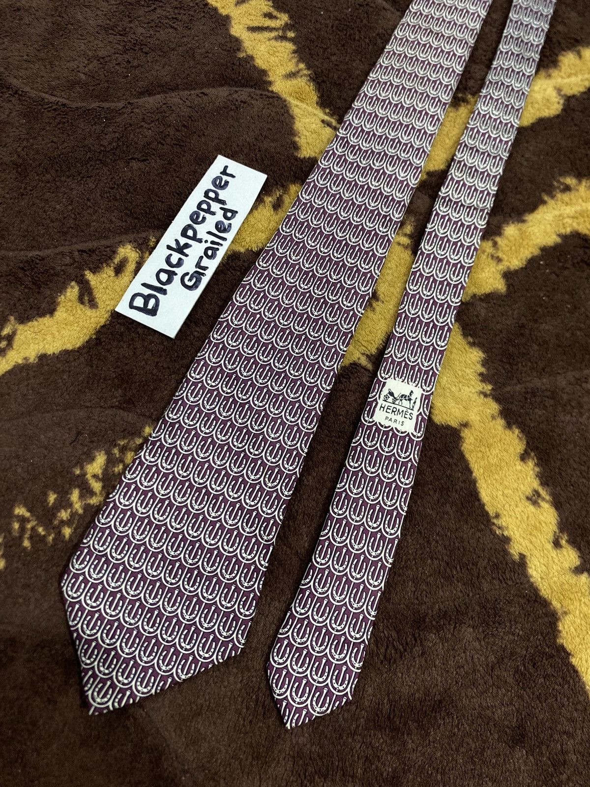 Hermes Luxury❤️‍🔥 Hermes Paris Full Print Silk Tie France Size ONE SIZE - 2 Thumbnail