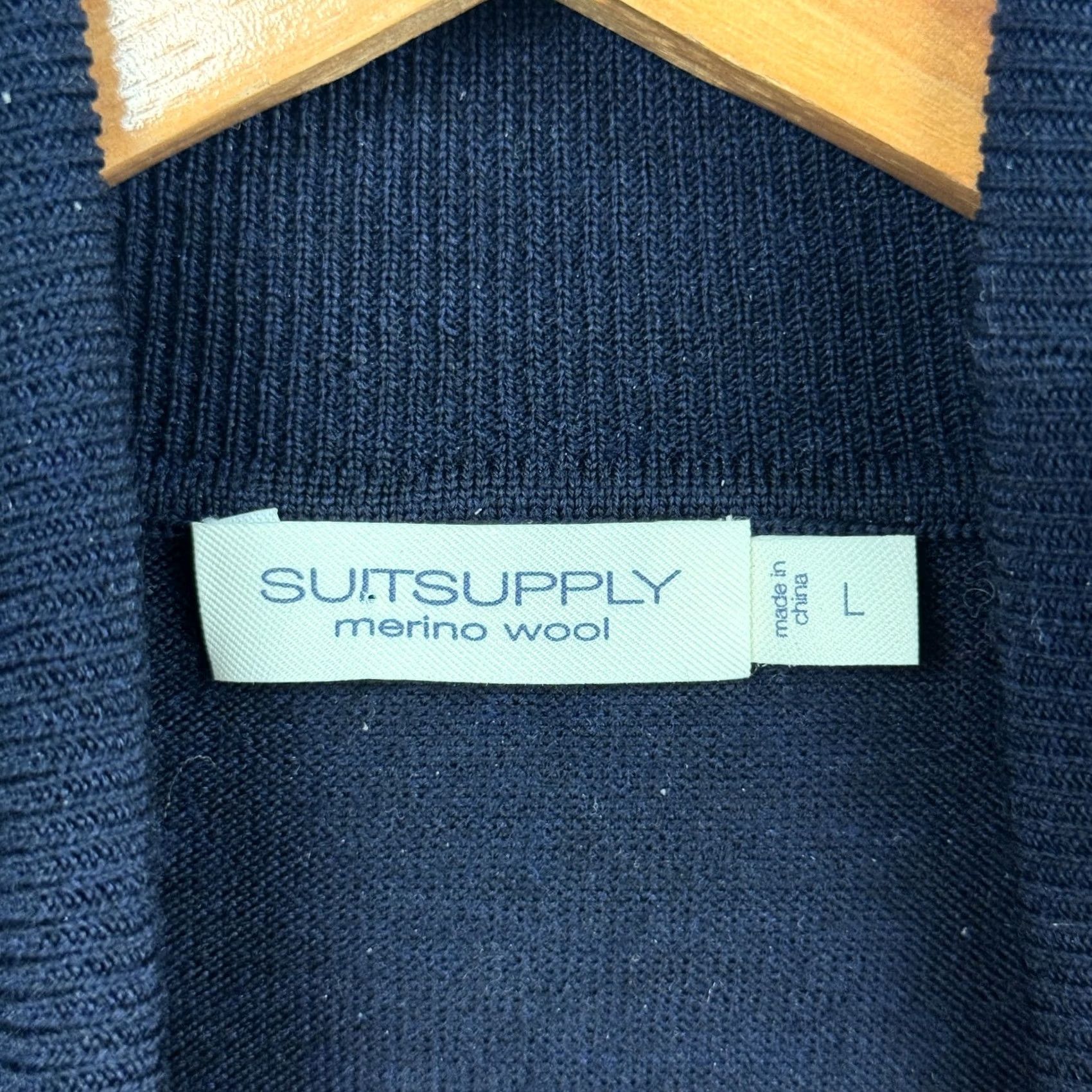 Suitsupply Suitsupply Merino Wool Turtleneck Sweater Mens Large Navy Lightweight Pullover Knit Regular Long Sleeve Size US L / EU 52-54 / 3 - 6 Thumbnail