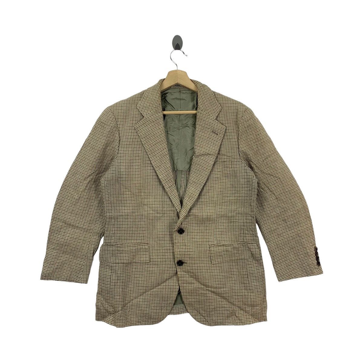 image of Polo Ralph Lauren Polo By Ralph Laurent Designer Checkered Tartan Blazer Coat in Brown (Size Medium