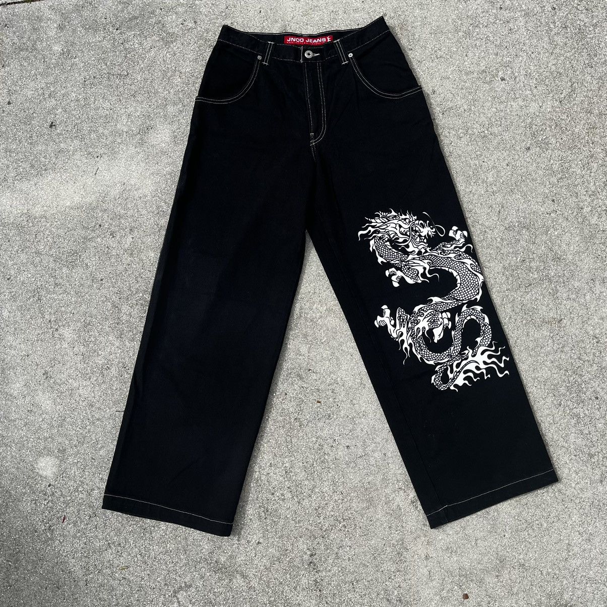 image of 90’S Japanese Dragon Jnco in Black, Men's (Size 32)