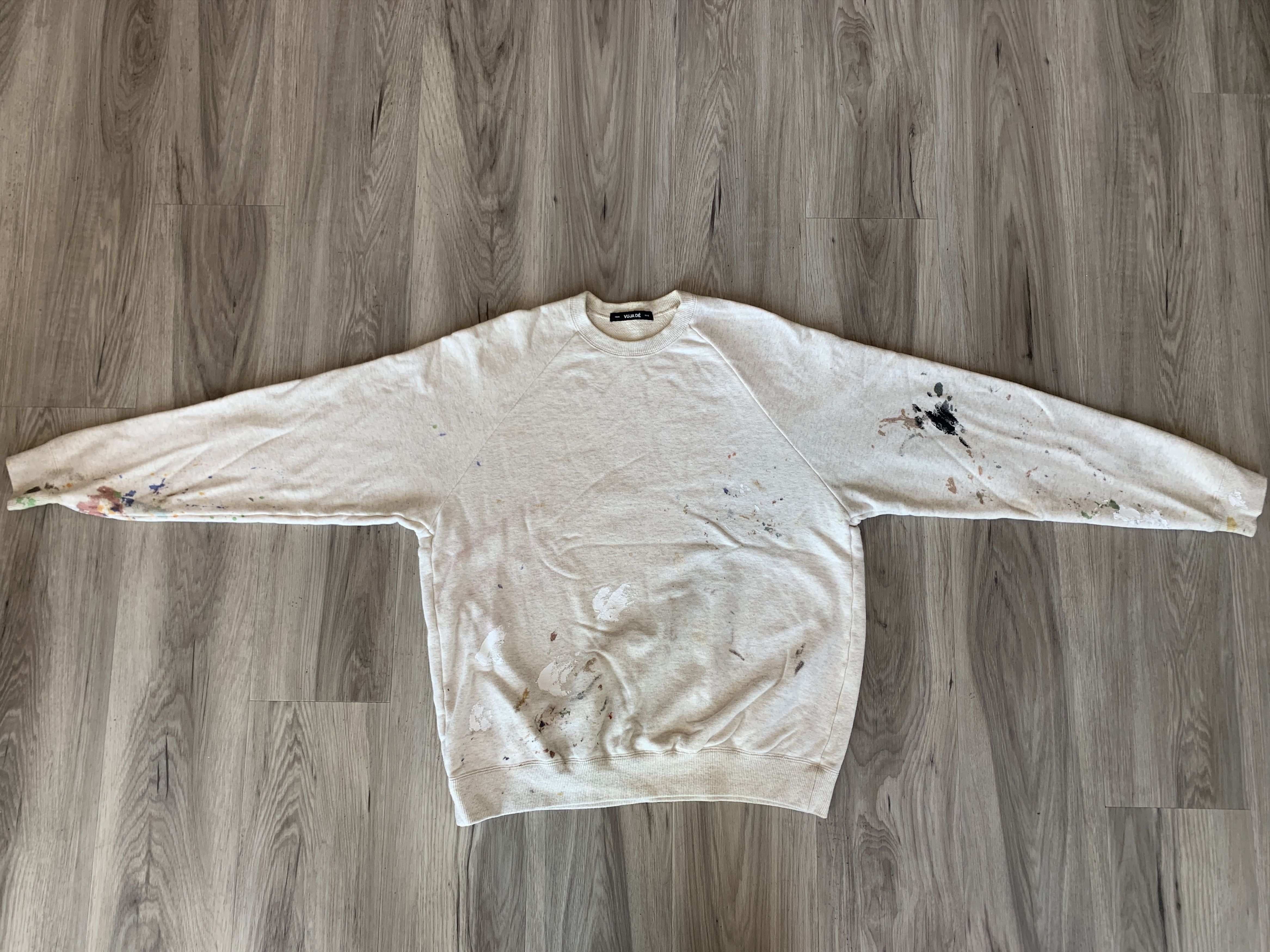 Vuja De 004 Artisan Mud Dye Crewneck Paint Splatter Sweater