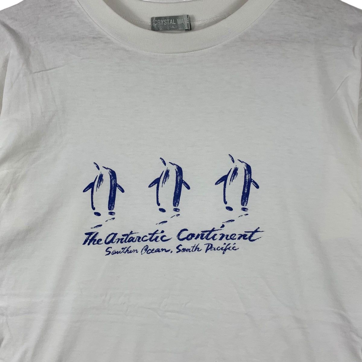 Vintage Vintage THE ANTARCTIC CONTINENTS Penguin Ocean Tee Shirt Top Size L / US 10 / IT 46 - 4 Thumbnail