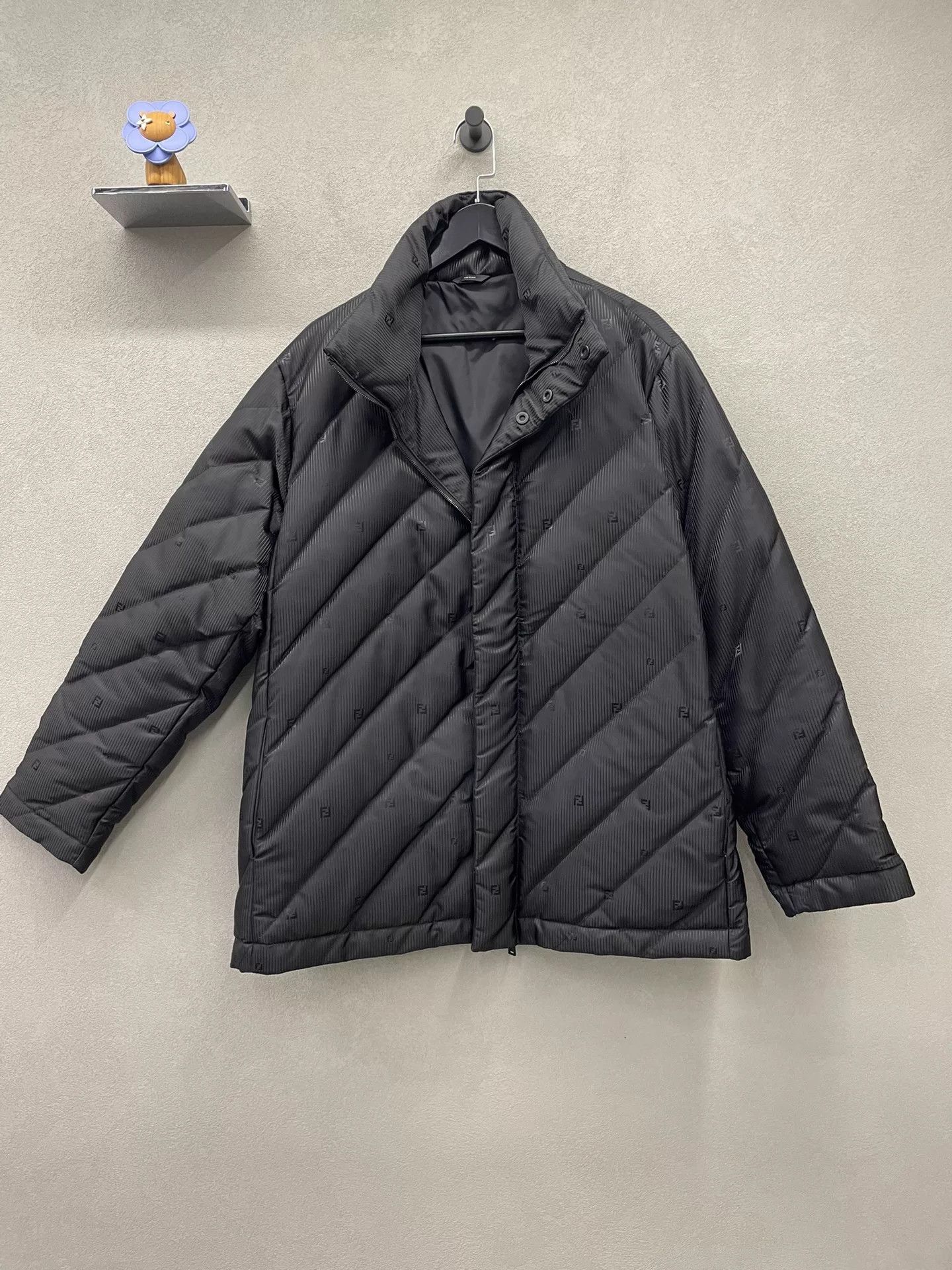 Fendi Fendi Striped Black Down Jacket Size US L / EU 52-54 / 3 - 1 Thumbnail